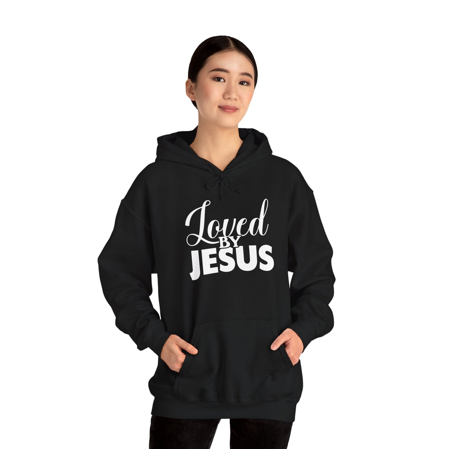 Loved by Jesus" Unisex Heavy Blend™ Hoodie – Comfortable, Stylish, Faith-Inspired Sweatshirt