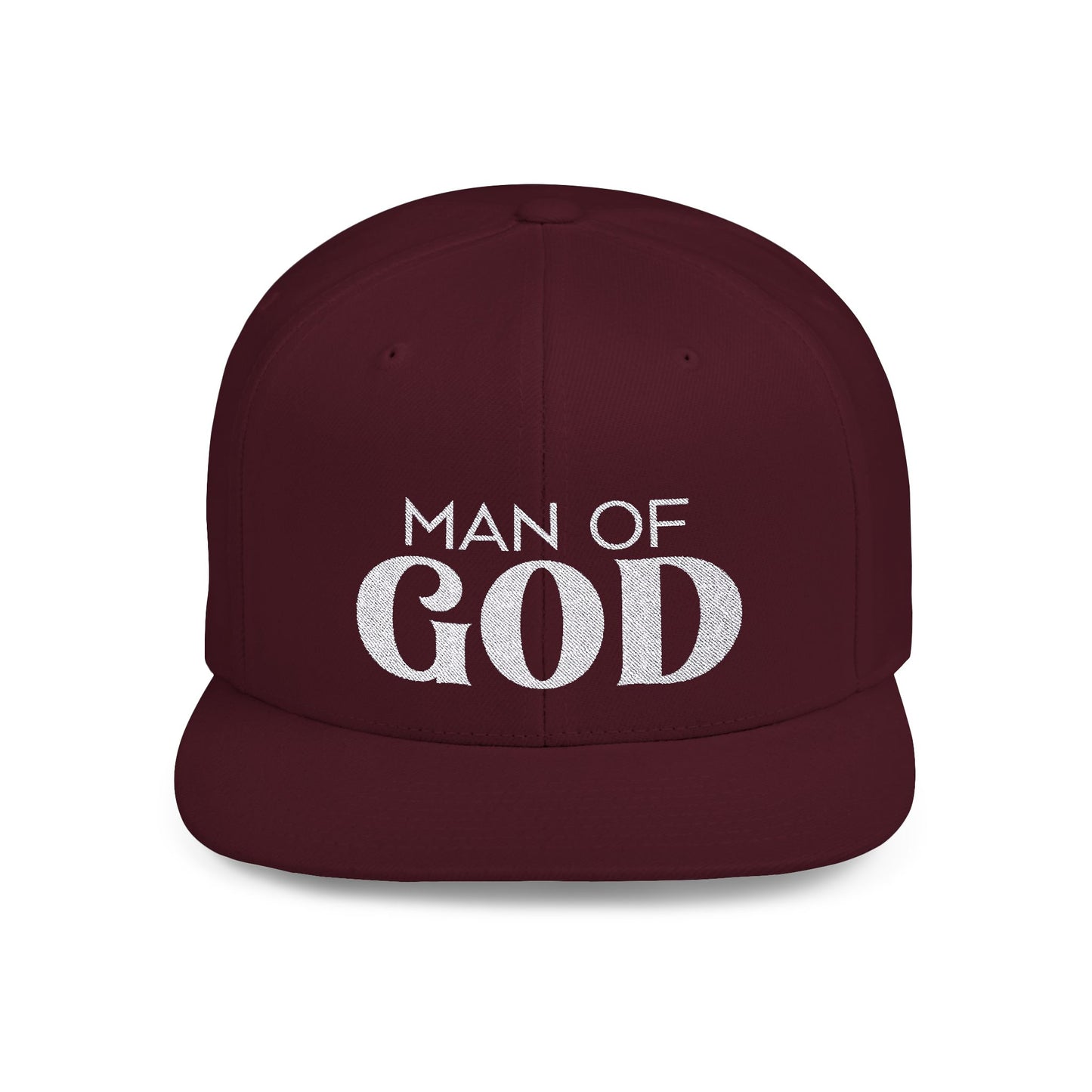 Man of God Flat Bill Snapback | Bold Christian Hat for Faith-Focused Men | Premium Streetwear Style