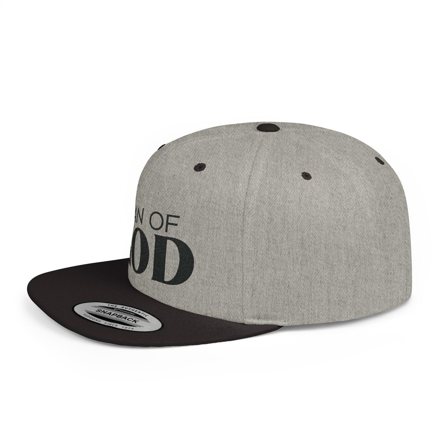 Man of God Flat Bill Snapback | Bold Christian Hat for Faith-Focused Men | Premium Streetwear Style