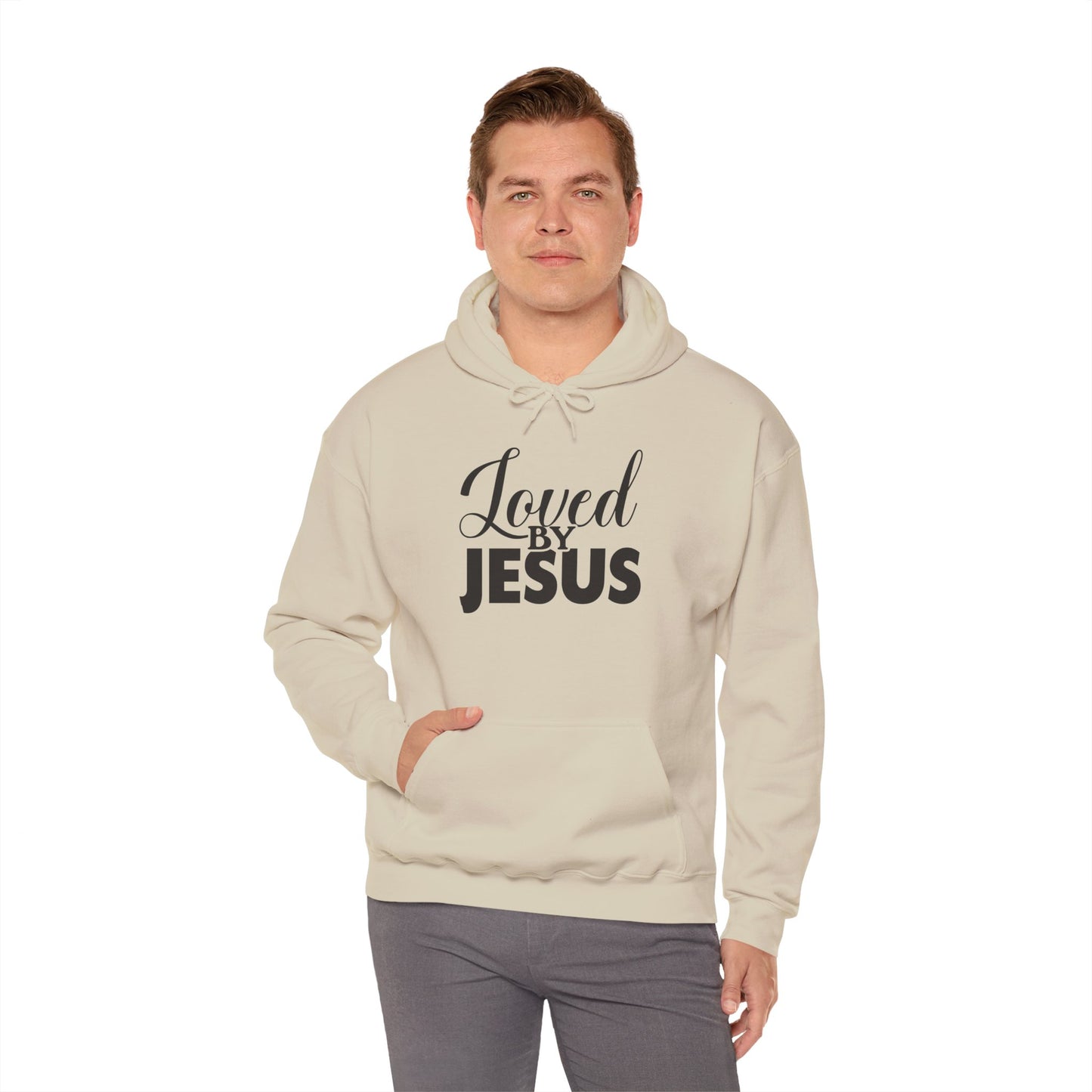 Loved by Jesus" Unisex Heavy Blend™ Hoodie – Comfortable, Stylish, Faith-Inspired Sweatshirt