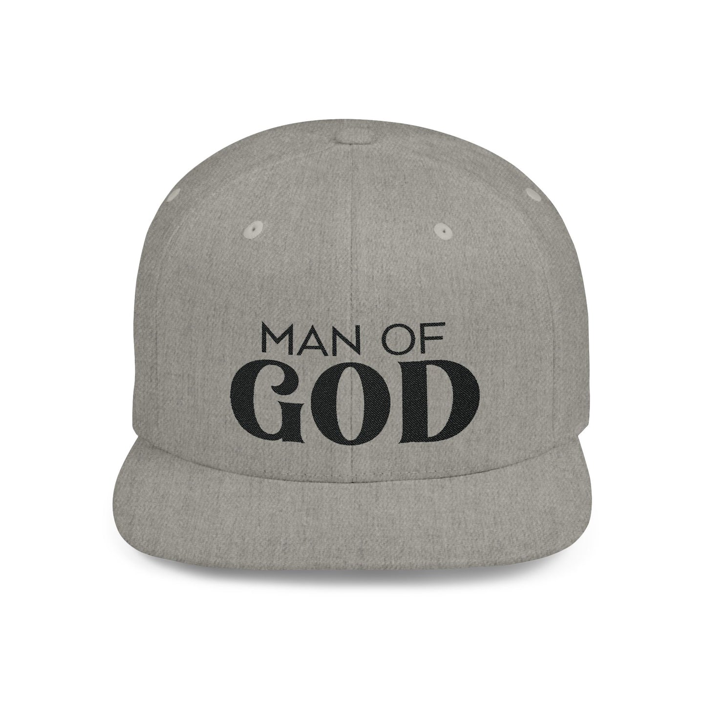 Man of God Flat Bill Snapback | Bold Christian Hat for Faith-Focused Men | Premium Streetwear Style