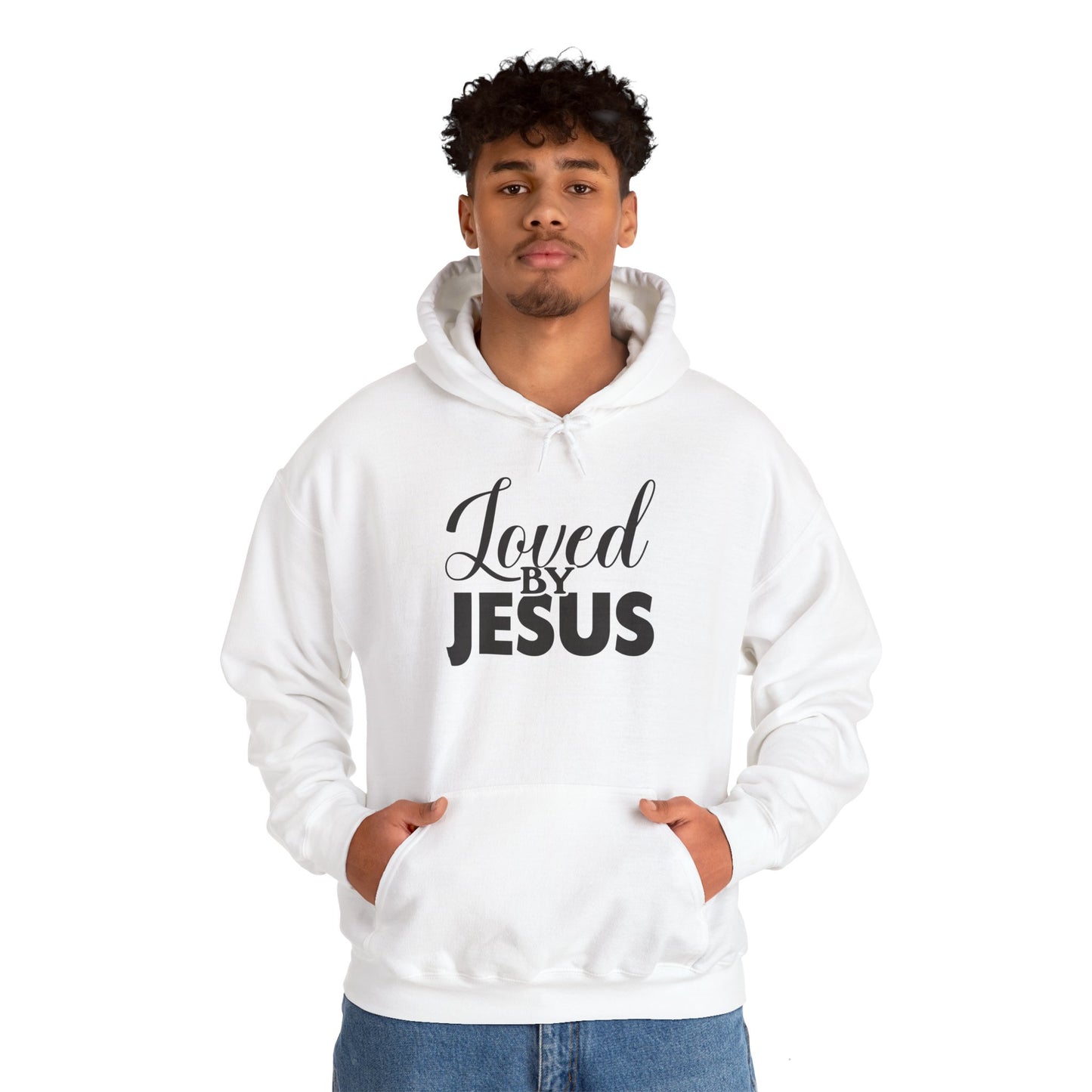 Loved by Jesus" Unisex Heavy Blend™ Hoodie – Comfortable, Stylish, Faith-Inspired Sweatshirt