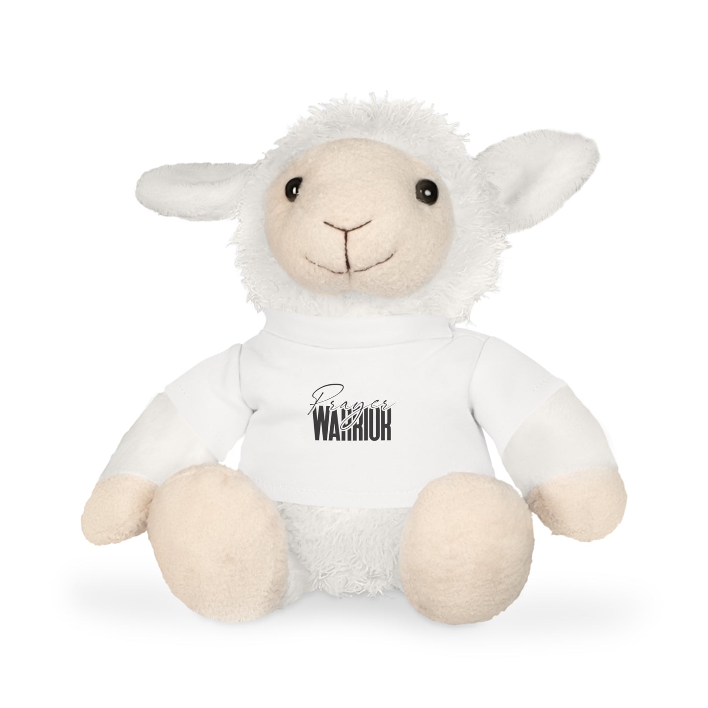 "Prayer Warrior Plush Toys: Bear, Bunny, Elephant & Sheep with Faith-Inspired T-Shirts"