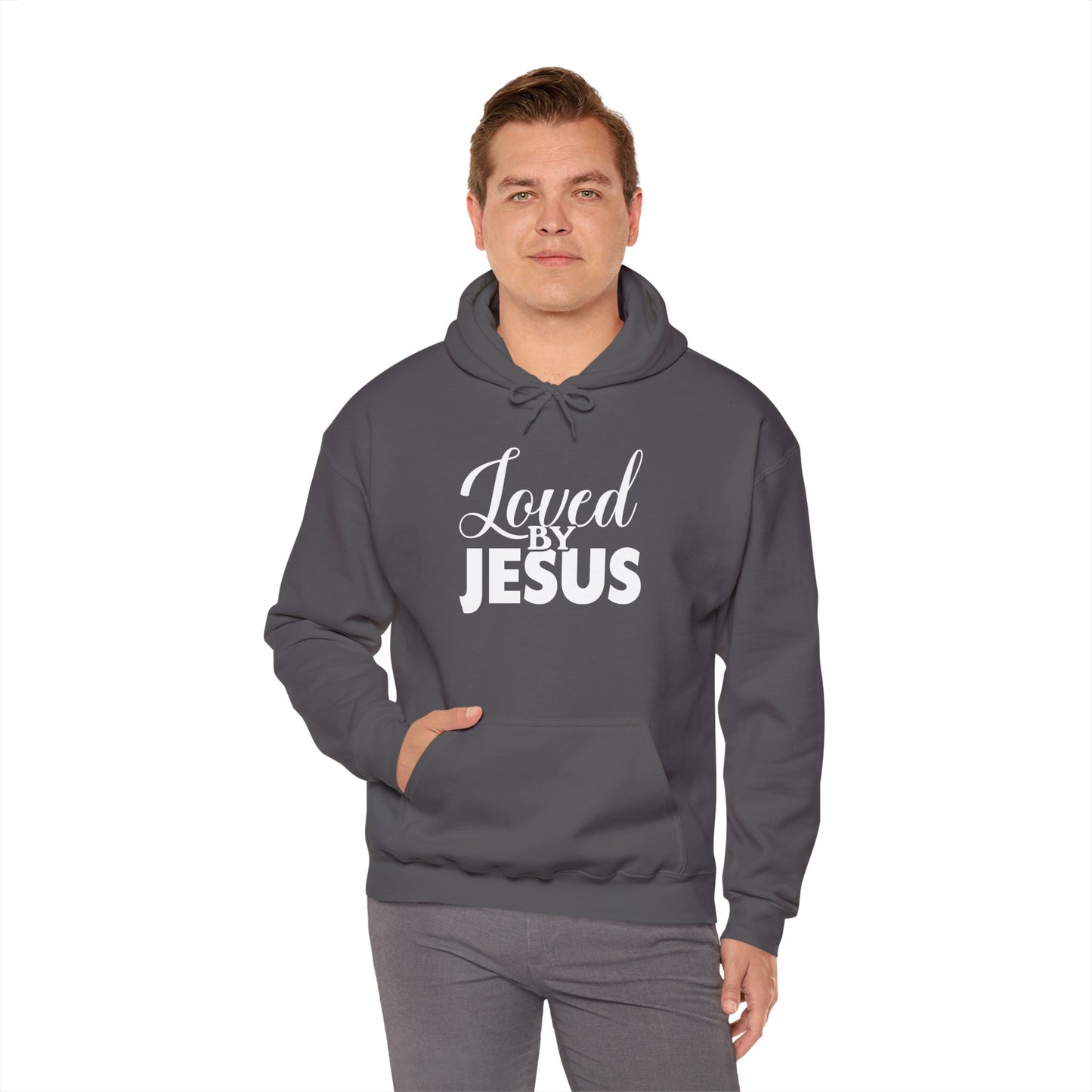 Loved by Jesus" Unisex Heavy Blend™ Hoodie – Comfortable, Stylish, Faith-Inspired Sweatshirt
