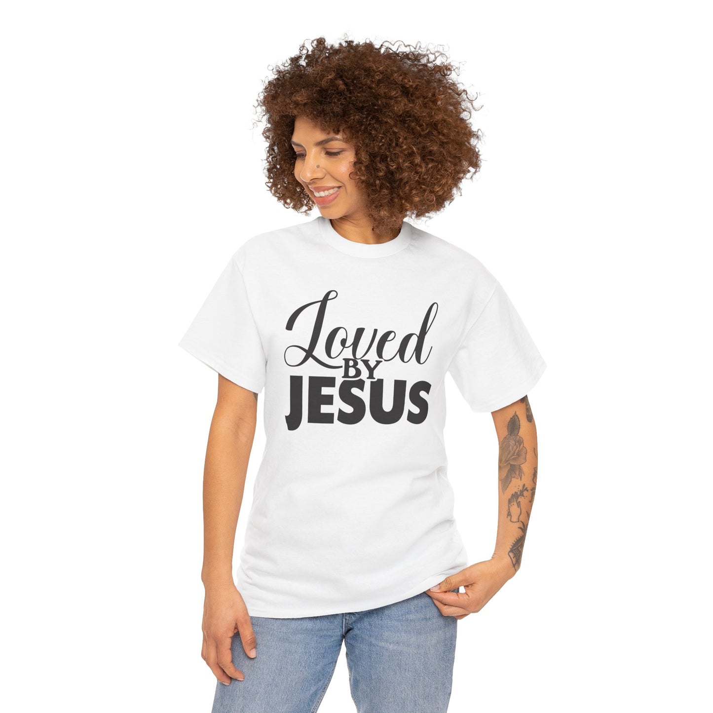 “Loved by Jesus - Unisex Heavy Cotton Tee | Faith-Based Inspirational T-Shirt for Everyday Wear”