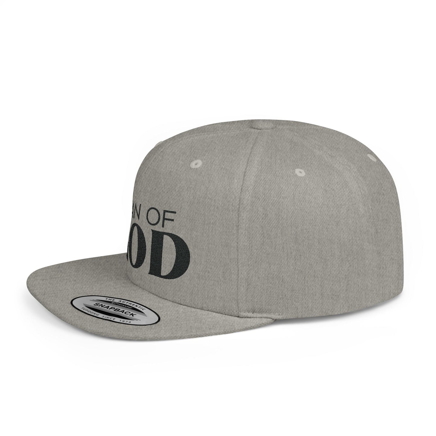 Man of God Flat Bill Snapback | Bold Christian Hat for Faith-Focused Men | Premium Streetwear Style