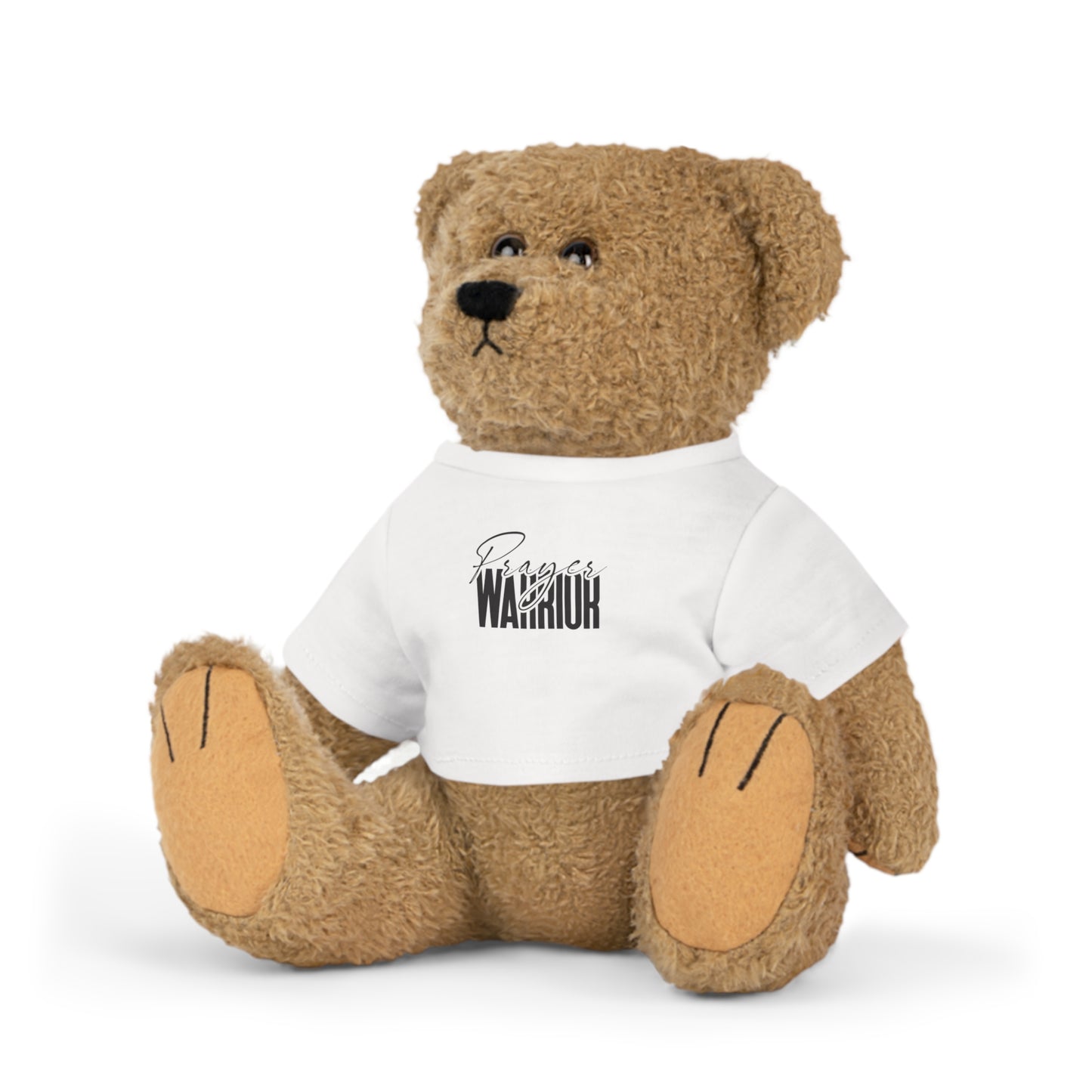 "Prayer Warrior Plush Toys: Bear, Bunny, Elephant & Sheep with Faith-Inspired T-Shirts"