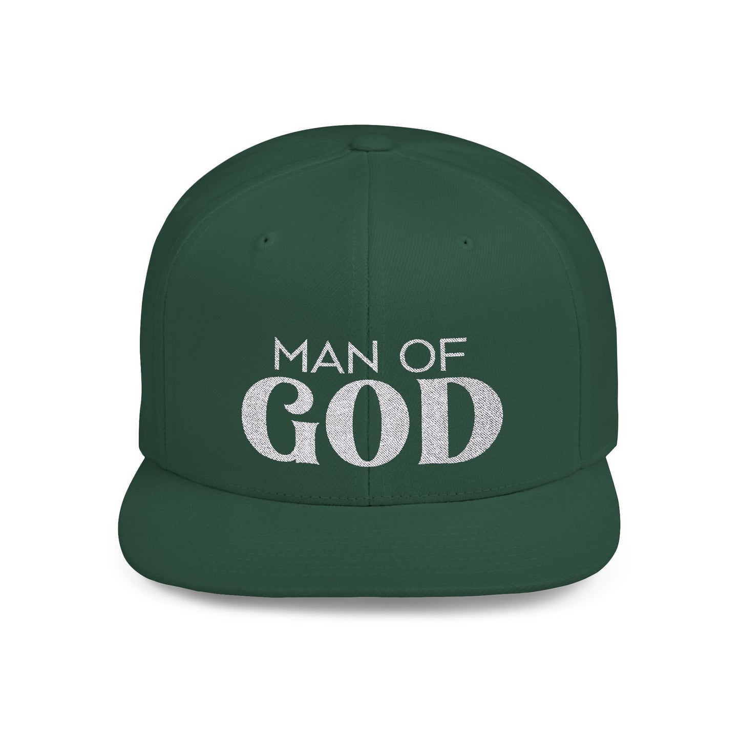 Man of God Flat Bill Snapback | Bold Christian Hat for Faith-Focused Men | Premium Streetwear Style