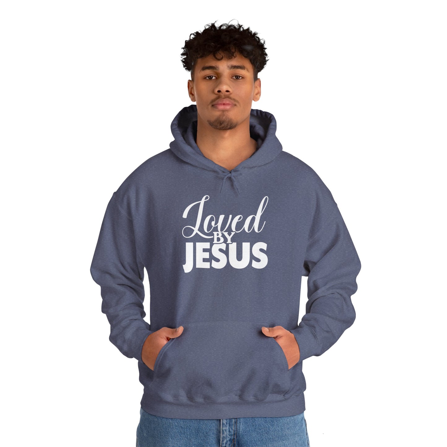 Loved by Jesus" Unisex Heavy Blend™ Hoodie – Comfortable, Stylish, Faith-Inspired Sweatshirt