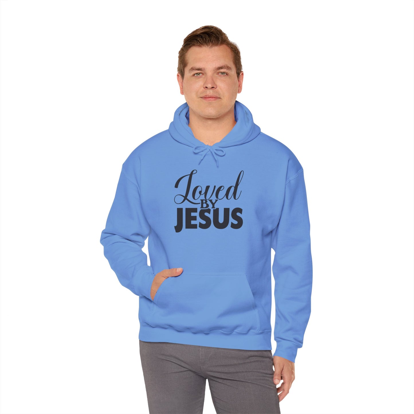 Loved by Jesus" Unisex Heavy Blend™ Hoodie – Comfortable, Stylish, Faith-Inspired Sweatshirt