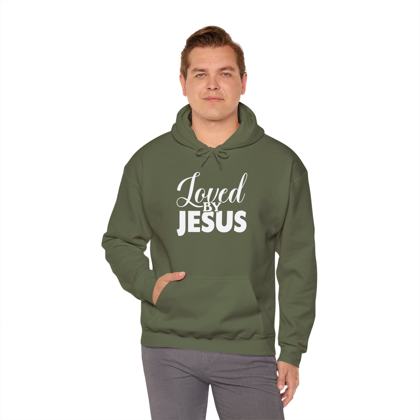 Loved by Jesus" Unisex Heavy Blend™ Hoodie – Comfortable, Stylish, Faith-Inspired Sweatshirt