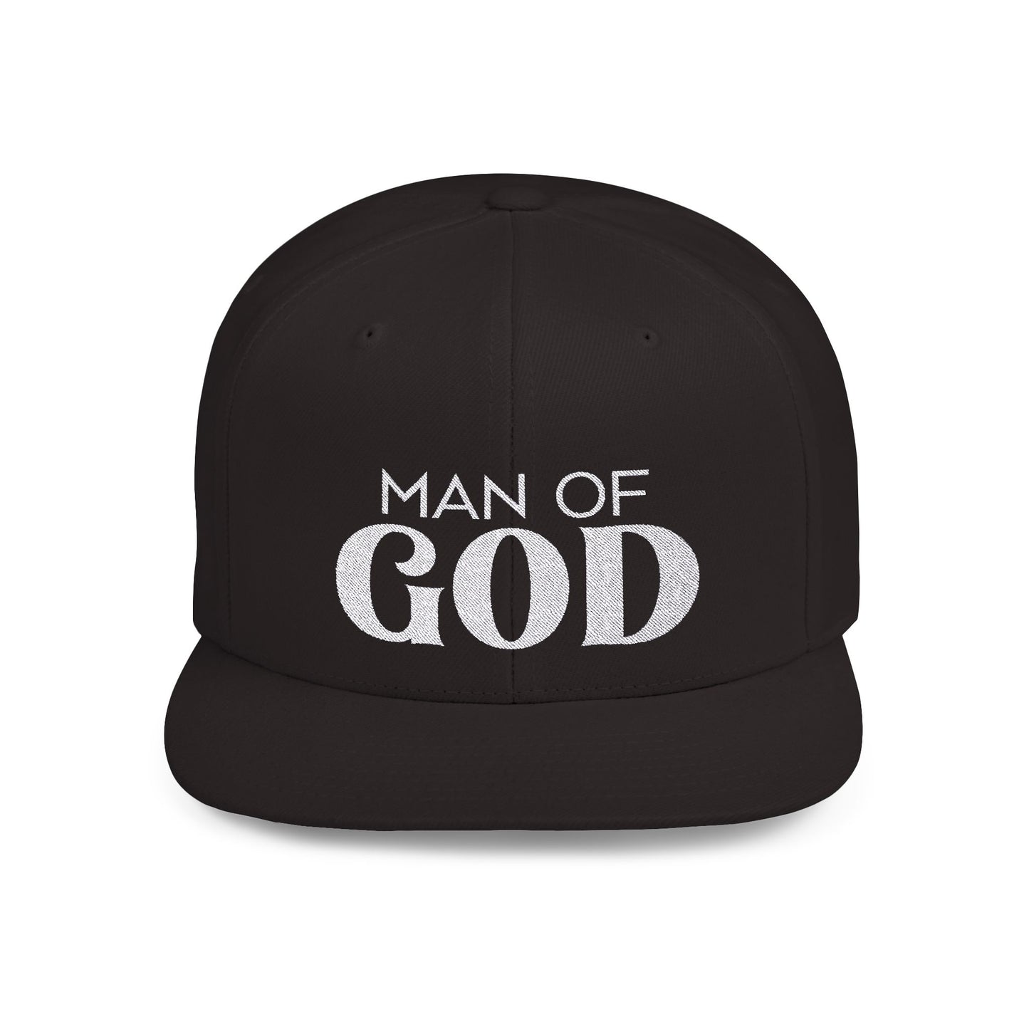 Man of God Flat Bill Snapback | Bold Christian Hat for Faith-Focused Men | Premium Streetwear Style