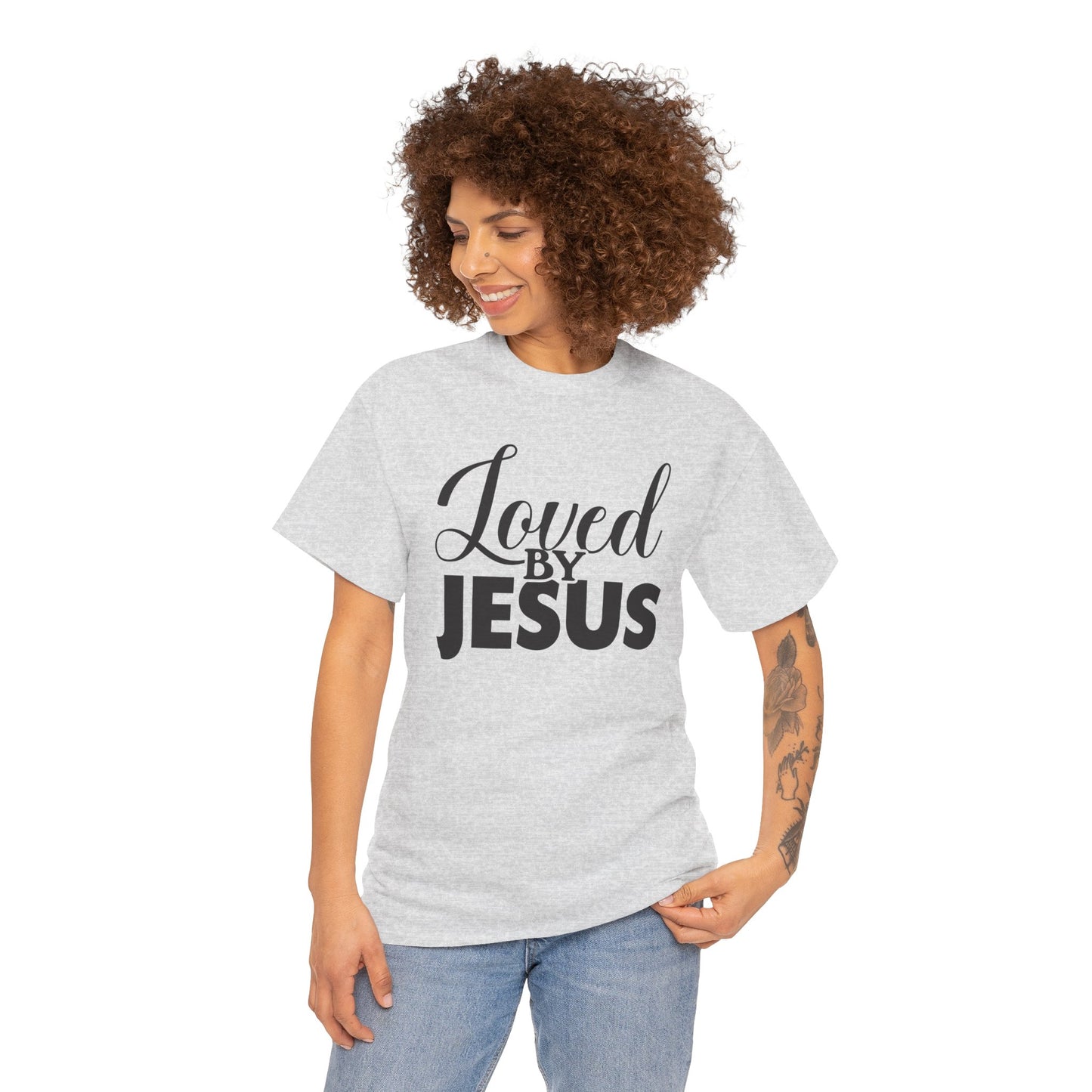 “Loved by Jesus - Unisex Heavy Cotton Tee | Faith-Based Inspirational T-Shirt for Everyday Wear”