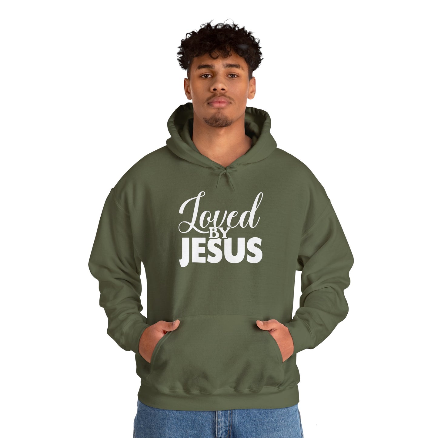 Loved by Jesus" Unisex Heavy Blend™ Hoodie – Comfortable, Stylish, Faith-Inspired Sweatshirt