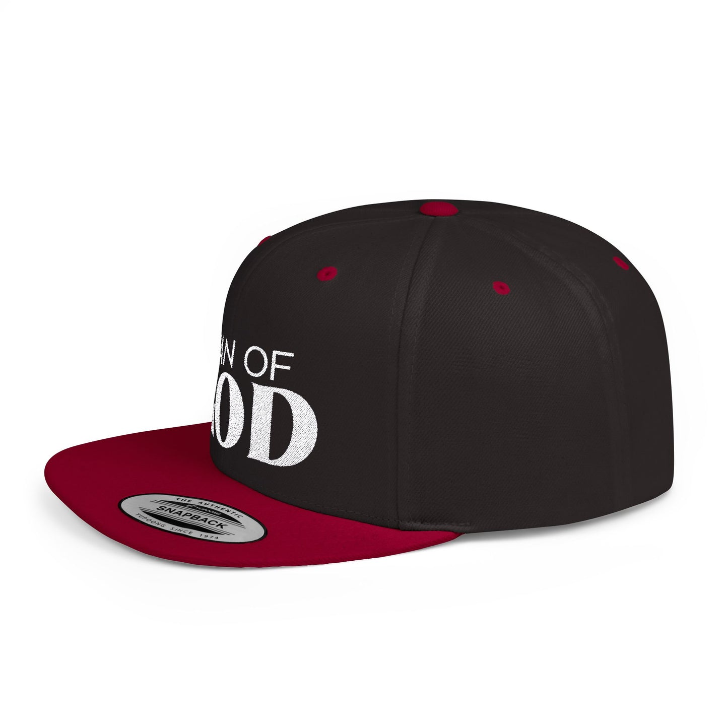 Man of God Flat Bill Snapback | Bold Christian Hat for Faith-Focused Men | Premium Streetwear Style