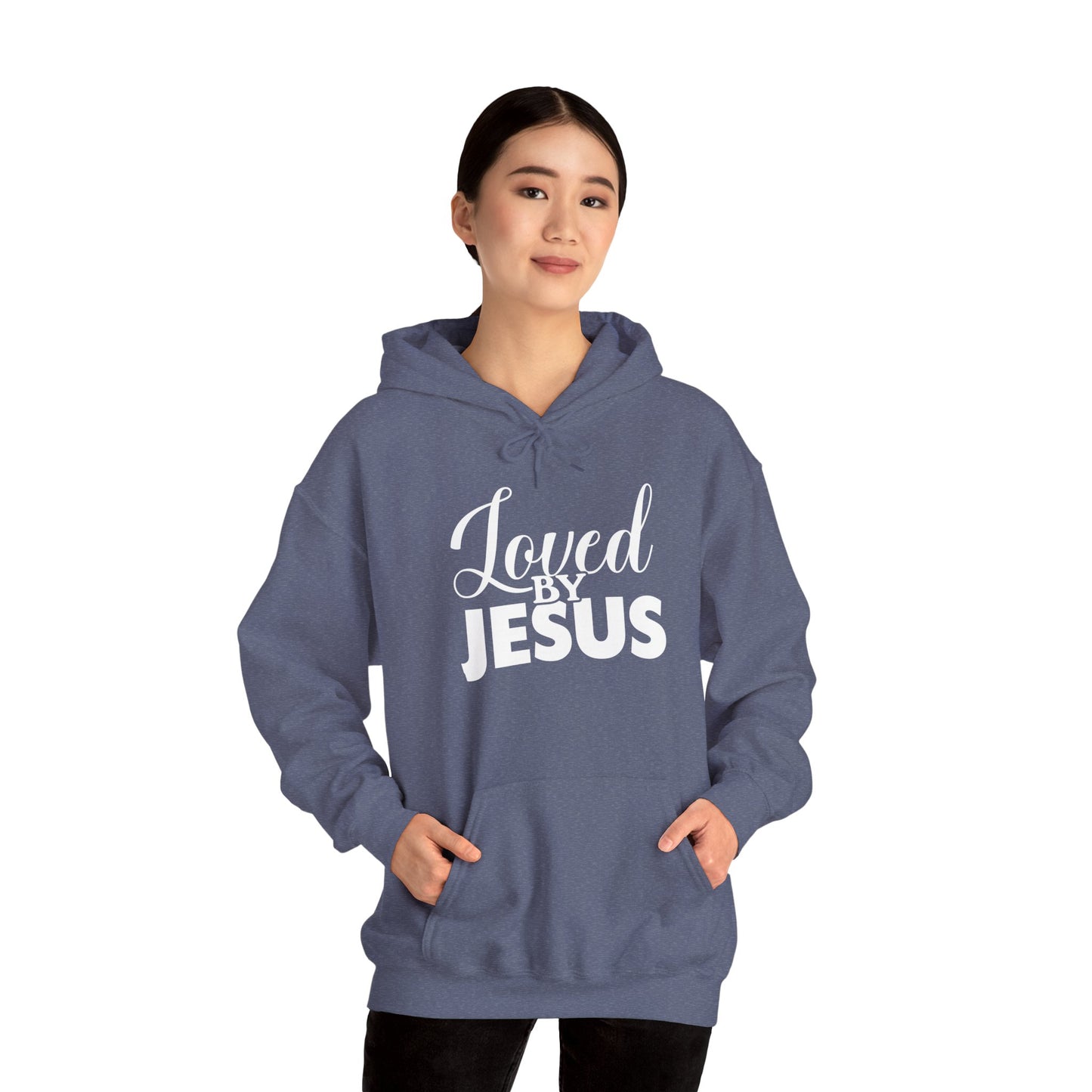 Loved by Jesus" Unisex Heavy Blend™ Hoodie – Comfortable, Stylish, Faith-Inspired Sweatshirt