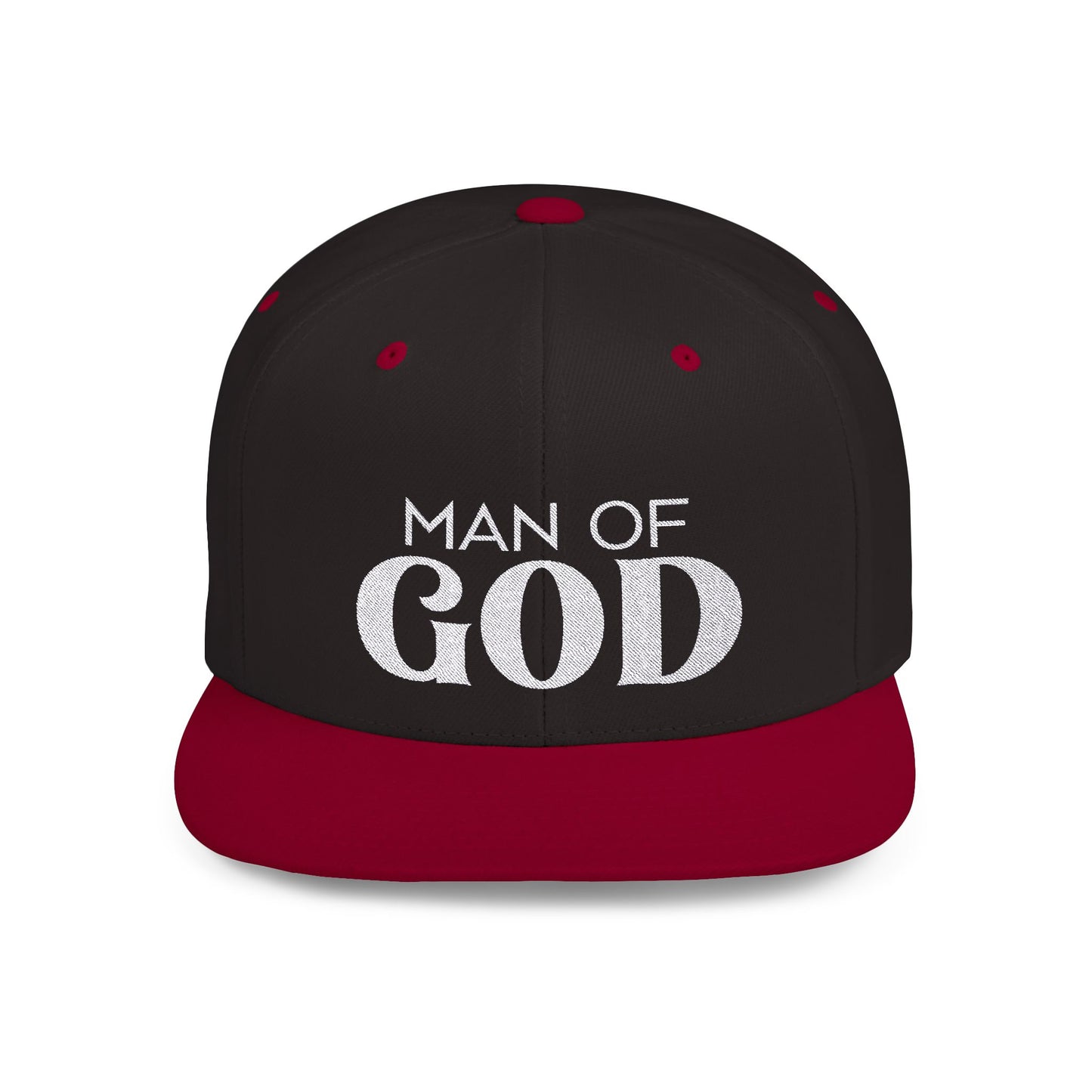 Man of God Flat Bill Snapback | Bold Christian Hat for Faith-Focused Men | Premium Streetwear Style