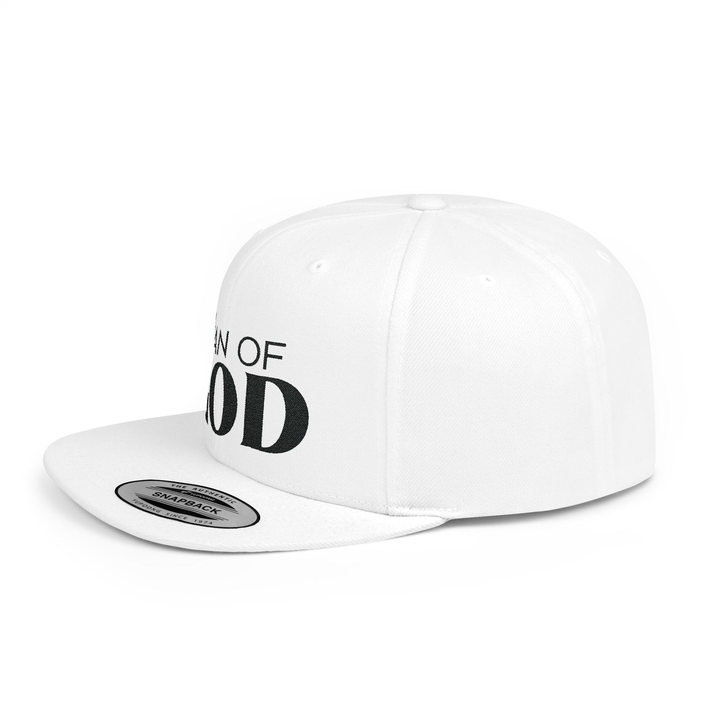 Man of God Flat Bill Snapback | Bold Christian Hat for Faith-Focused Men | Premium Streetwear Style