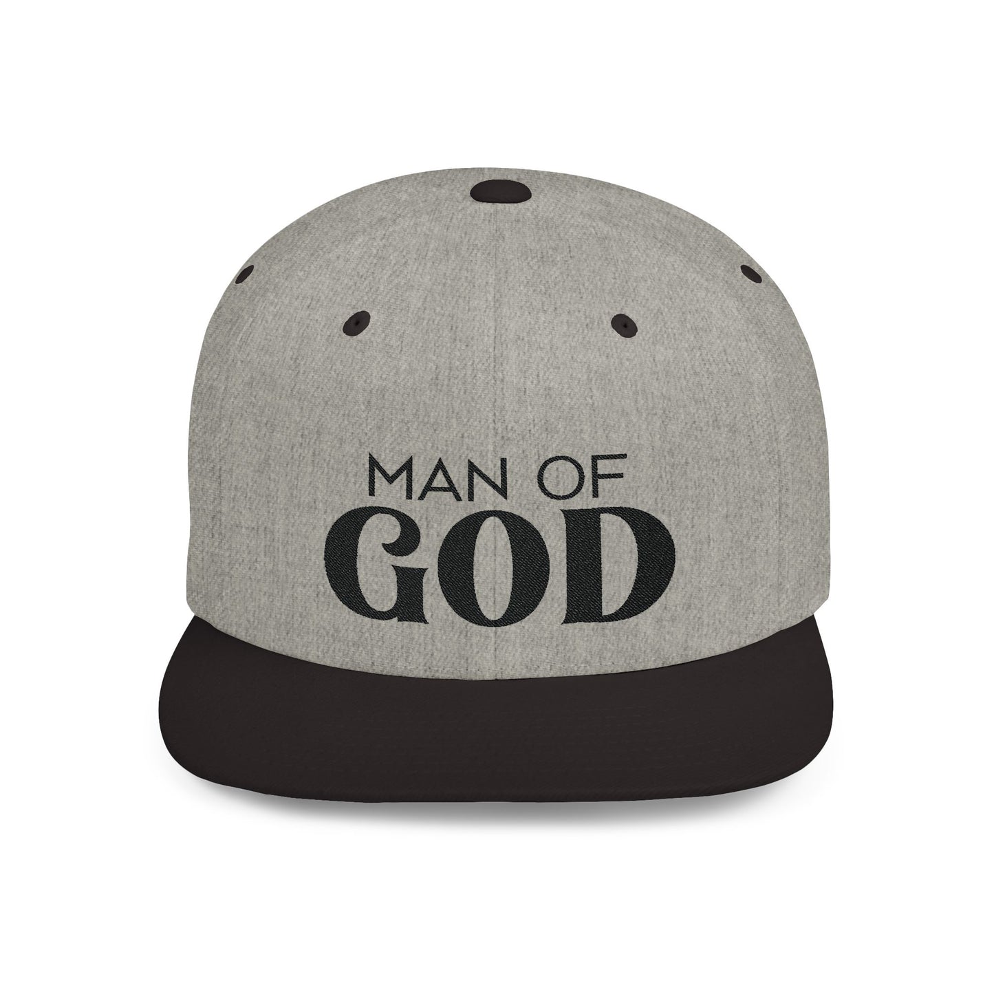 Man of God Flat Bill Snapback | Bold Christian Hat for Faith-Focused Men | Premium Streetwear Style