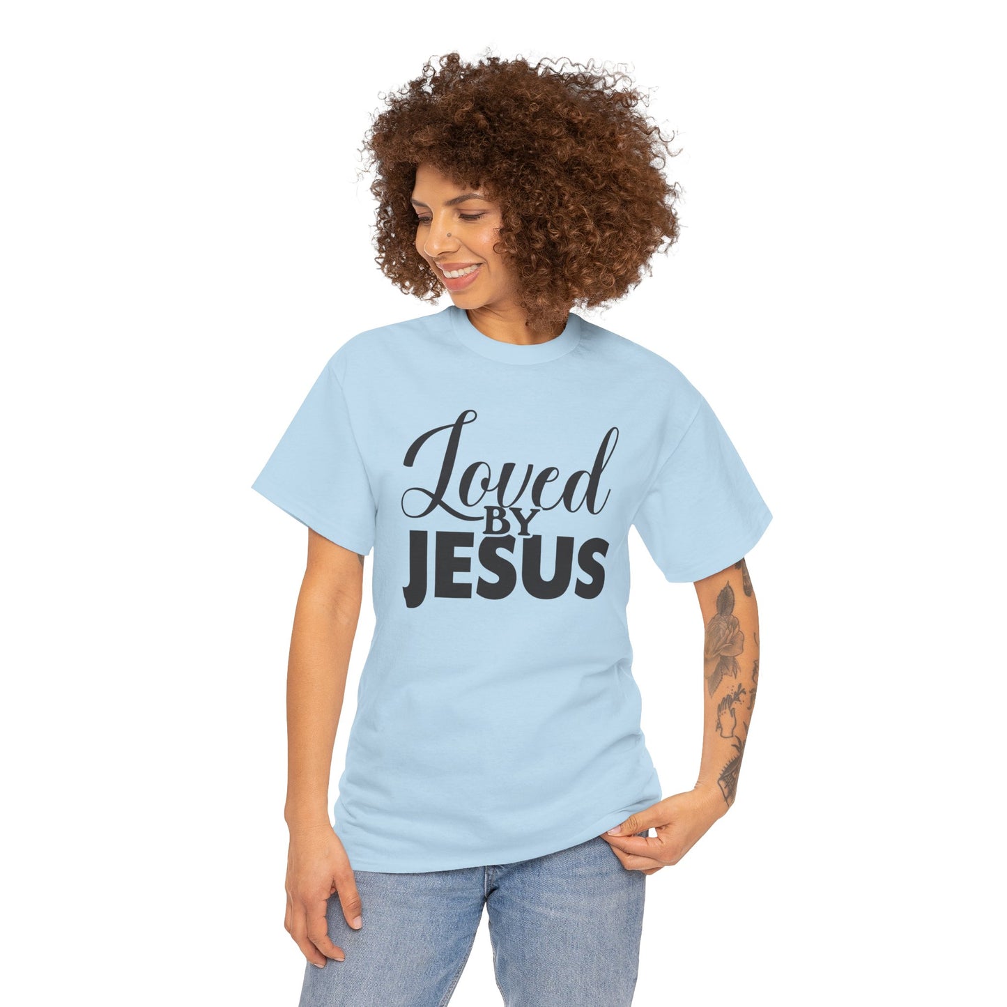 “Loved by Jesus - Unisex Heavy Cotton Tee | Faith-Based Inspirational T-Shirt for Everyday Wear”