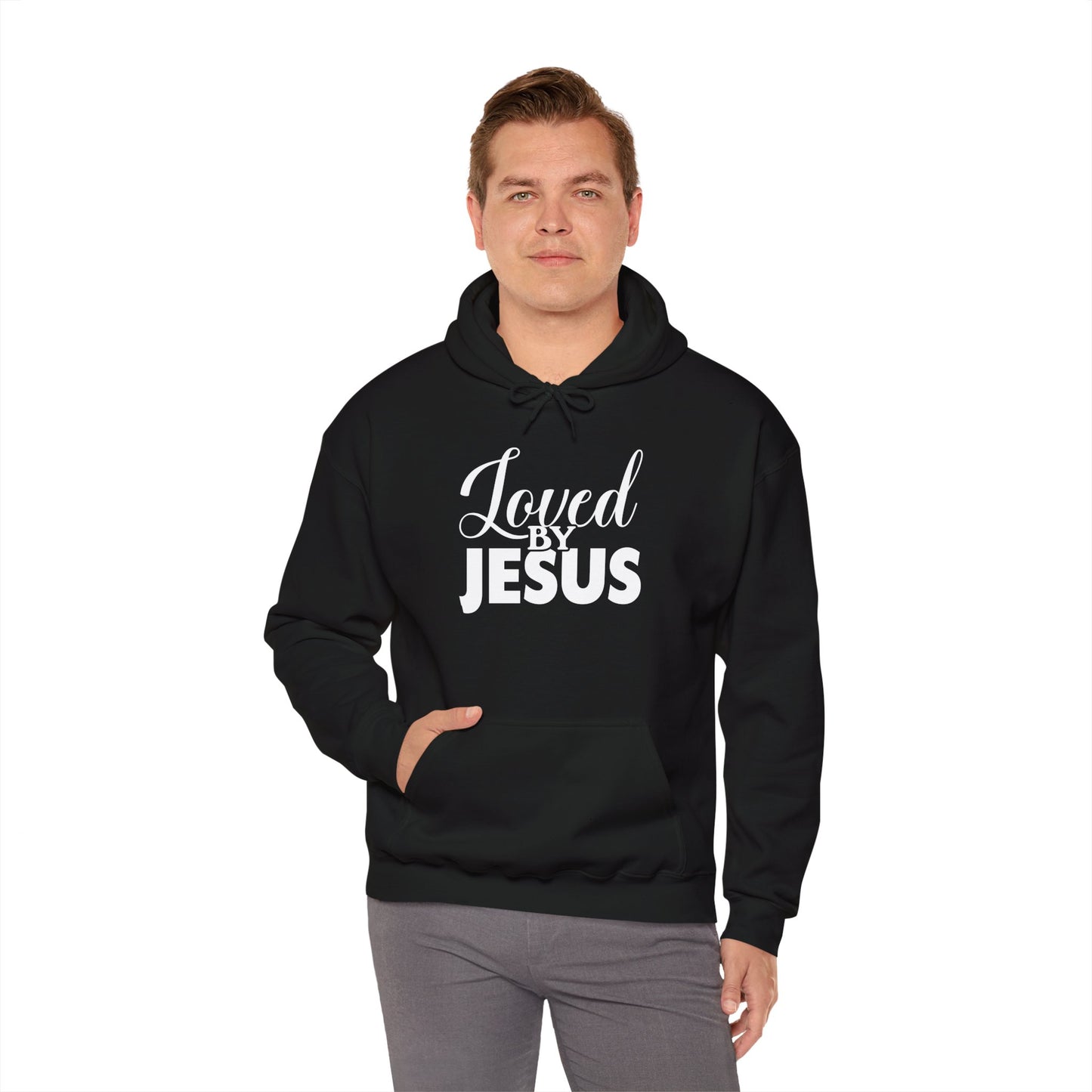 Loved by Jesus" Unisex Heavy Blend™ Hoodie – Comfortable, Stylish, Faith-Inspired Sweatshirt