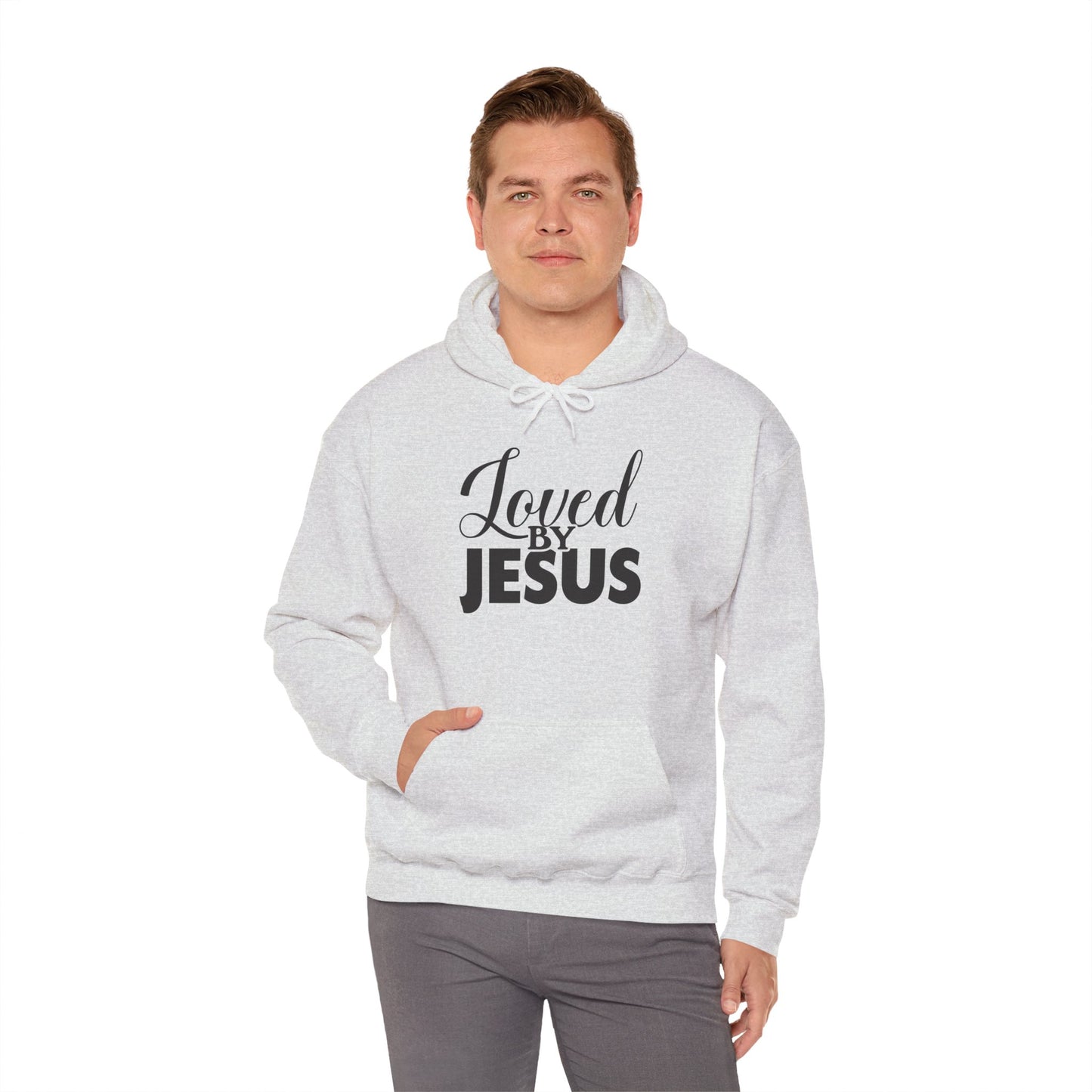 Loved by Jesus" Unisex Heavy Blend™ Hoodie – Comfortable, Stylish, Faith-Inspired Sweatshirt
