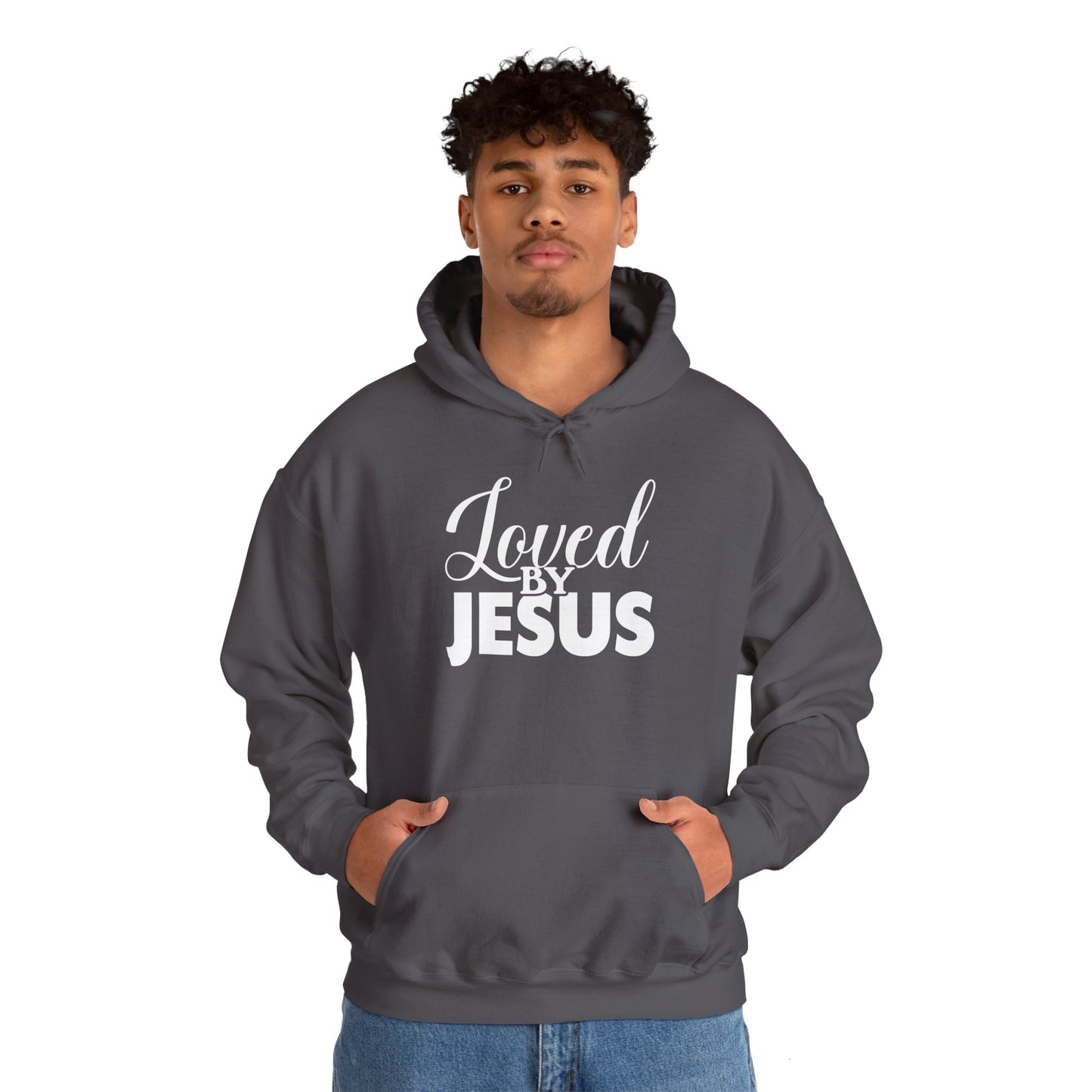 Loved by Jesus" Unisex Heavy Blend™ Hoodie – Comfortable, Stylish, Faith-Inspired Sweatshirt