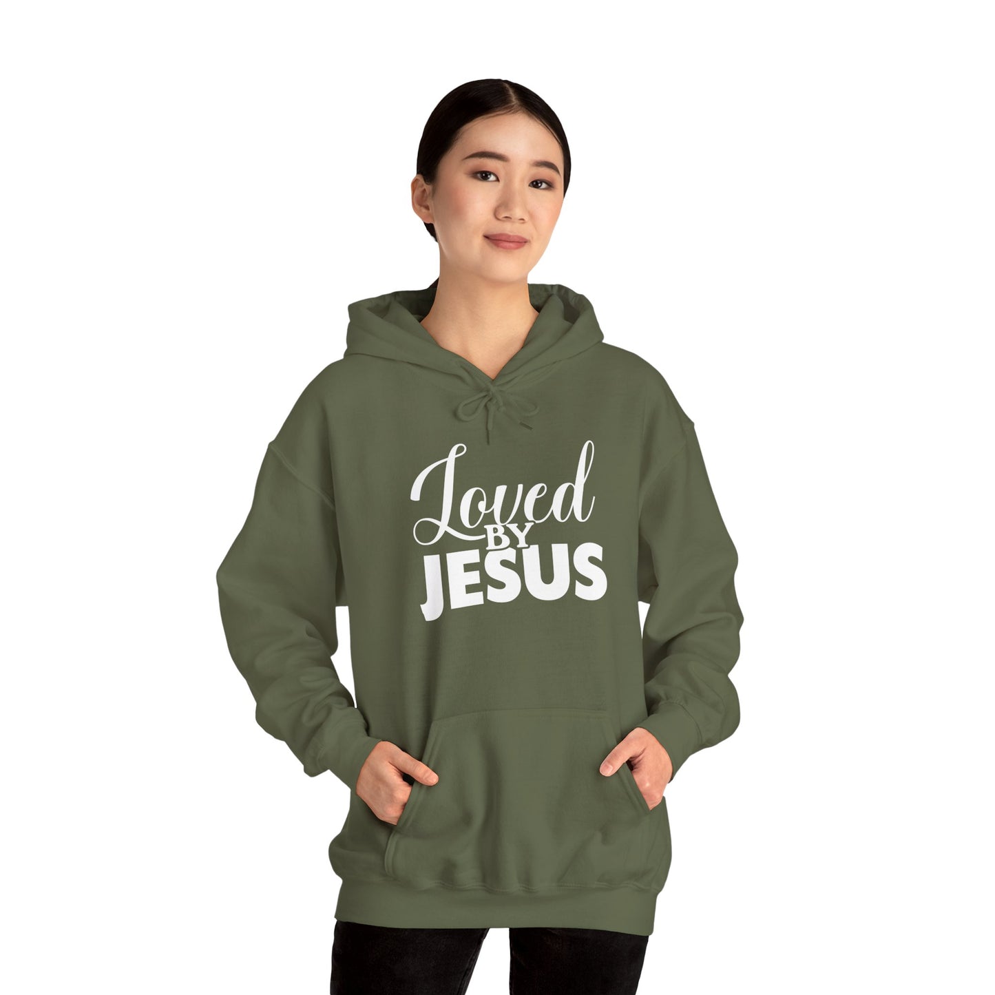 Loved by Jesus" Unisex Heavy Blend™ Hoodie – Comfortable, Stylish, Faith-Inspired Sweatshirt