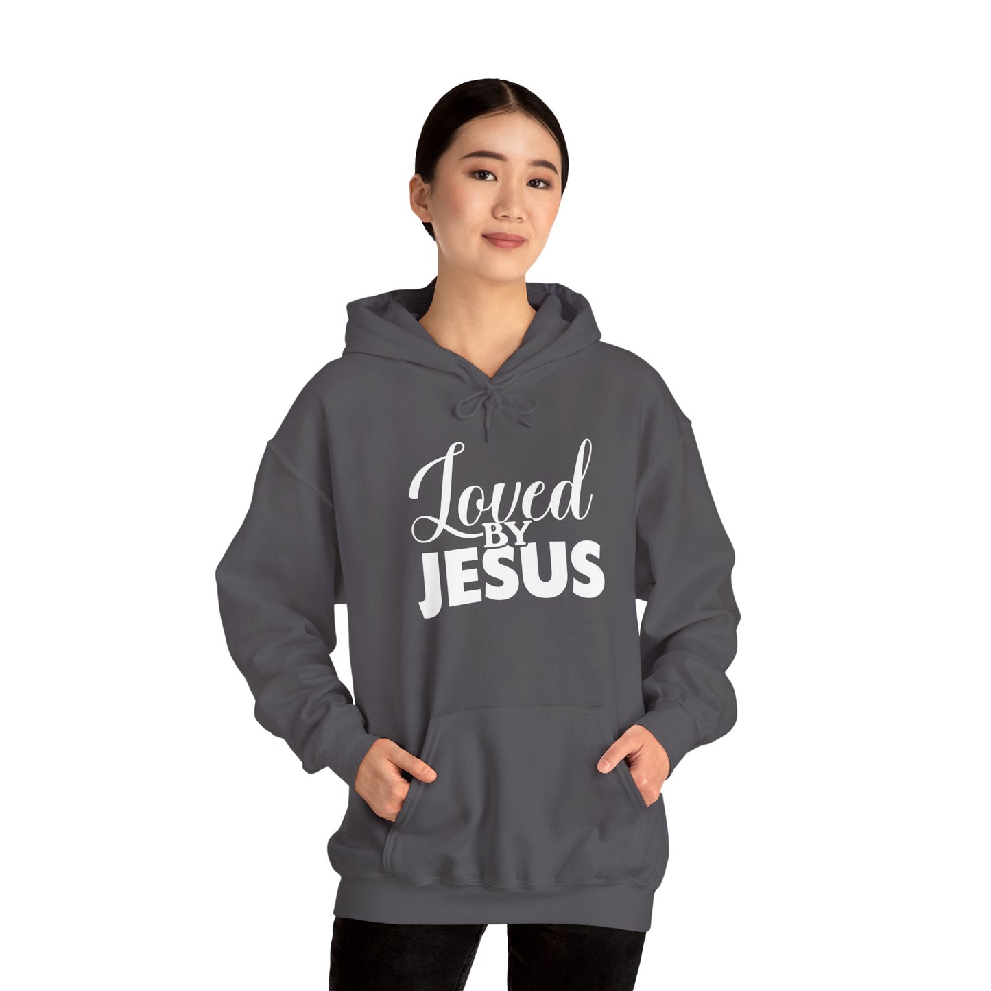 Loved by Jesus" Unisex Heavy Blend™ Hoodie – Comfortable, Stylish, Faith-Inspired Sweatshirt