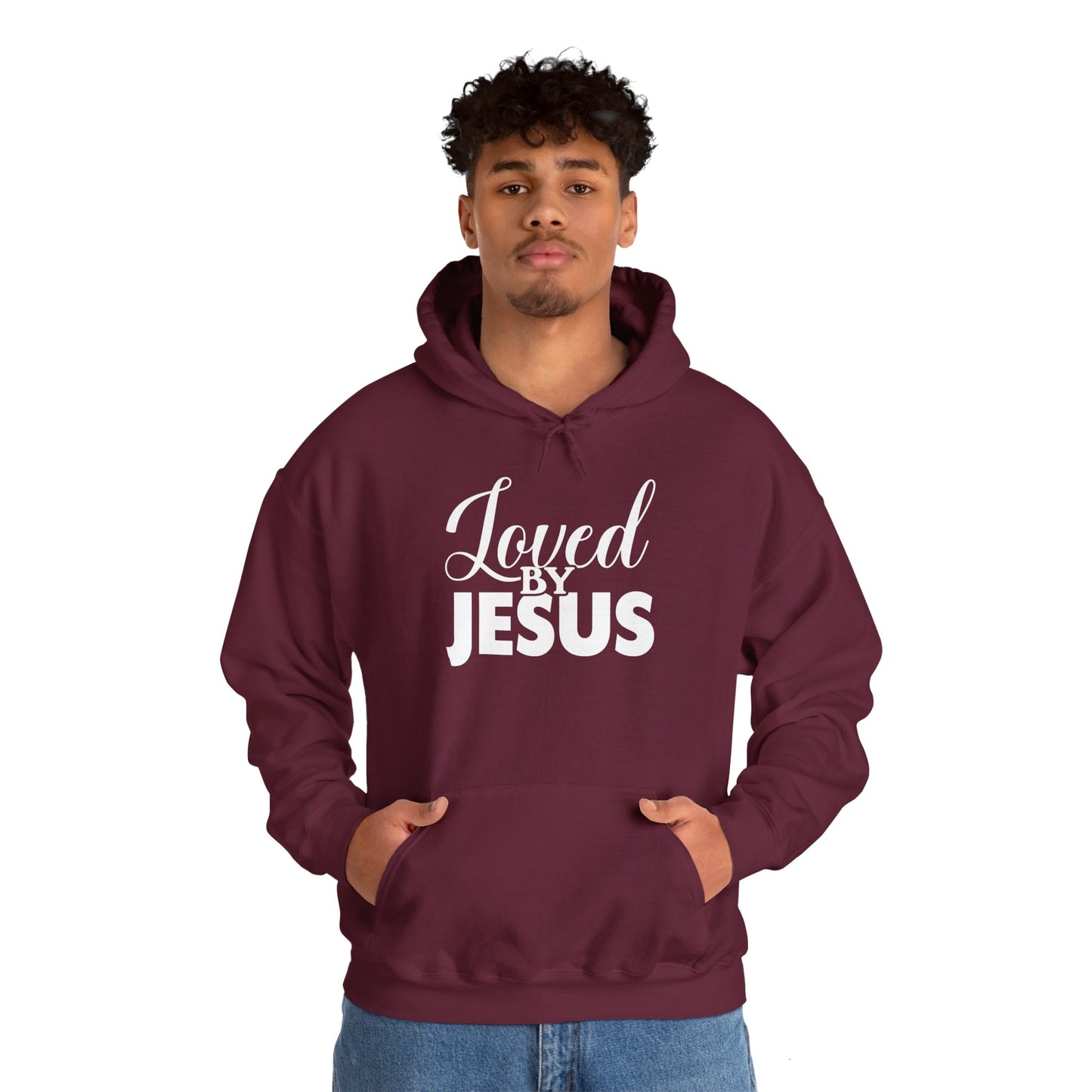 Loved by Jesus" Unisex Heavy Blend™ Hoodie – Comfortable, Stylish, Faith-Inspired Sweatshirt