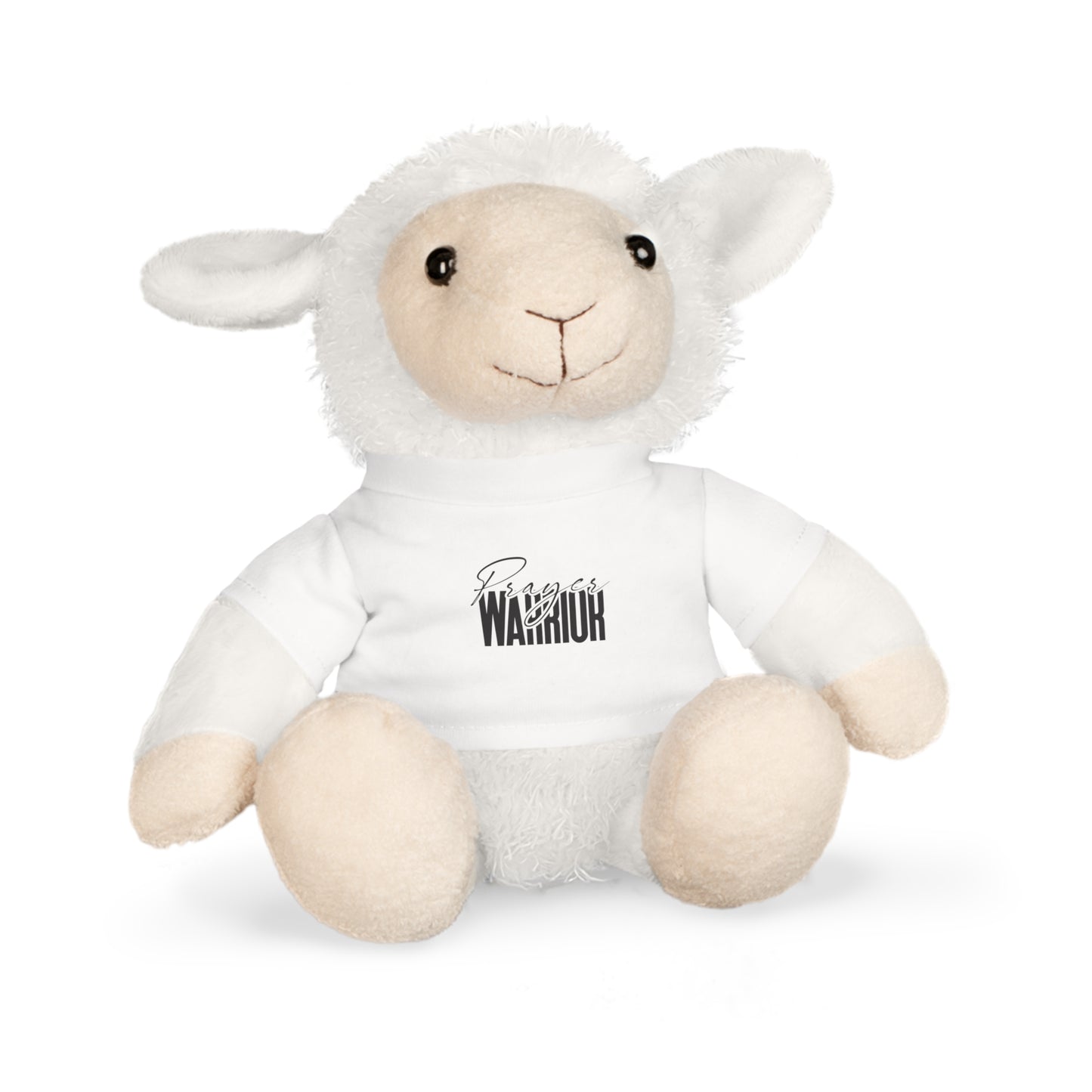 "Prayer Warrior Plush Toys: Bear, Bunny, Elephant & Sheep with Faith-Inspired T-Shirts"
