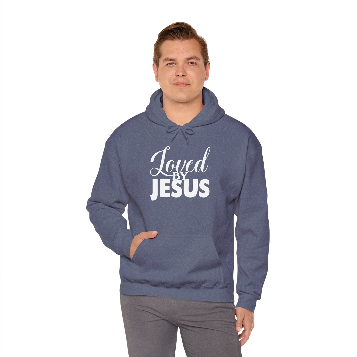 Loved by Jesus" Unisex Heavy Blend™ Hoodie – Comfortable, Stylish, Faith-Inspired Sweatshirt