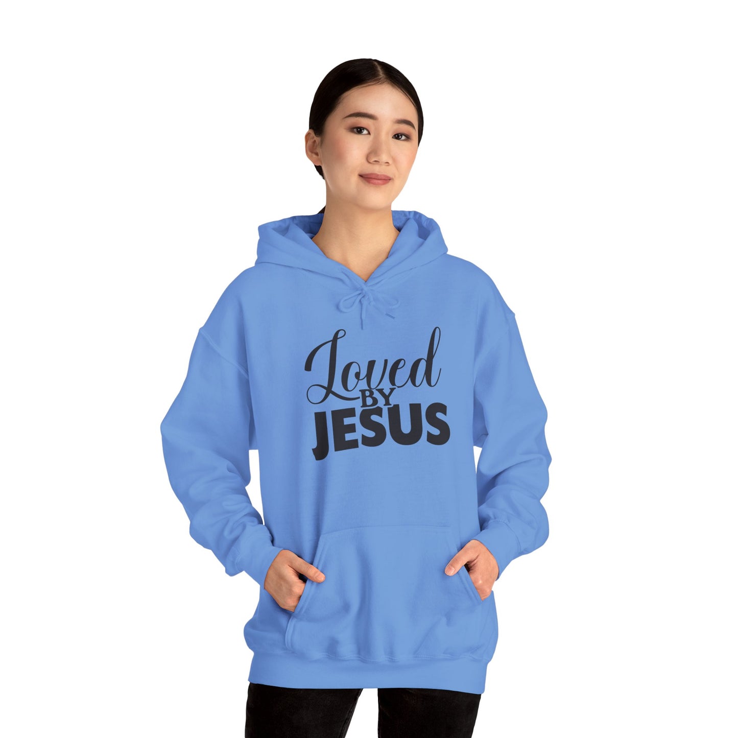 Loved by Jesus" Unisex Heavy Blend™ Hoodie – Comfortable, Stylish, Faith-Inspired Sweatshirt