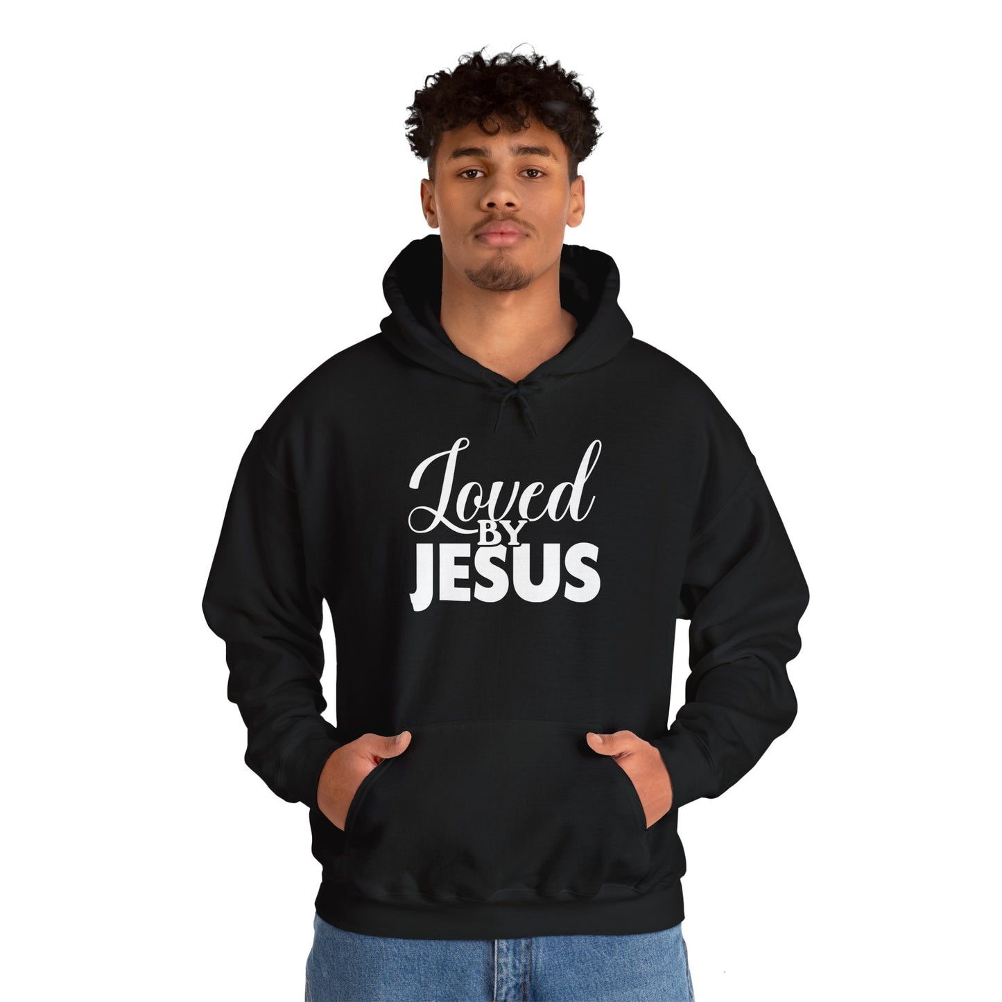 Loved by Jesus" Unisex Heavy Blend™ Hoodie – Comfortable, Stylish, Faith-Inspired Sweatshirt