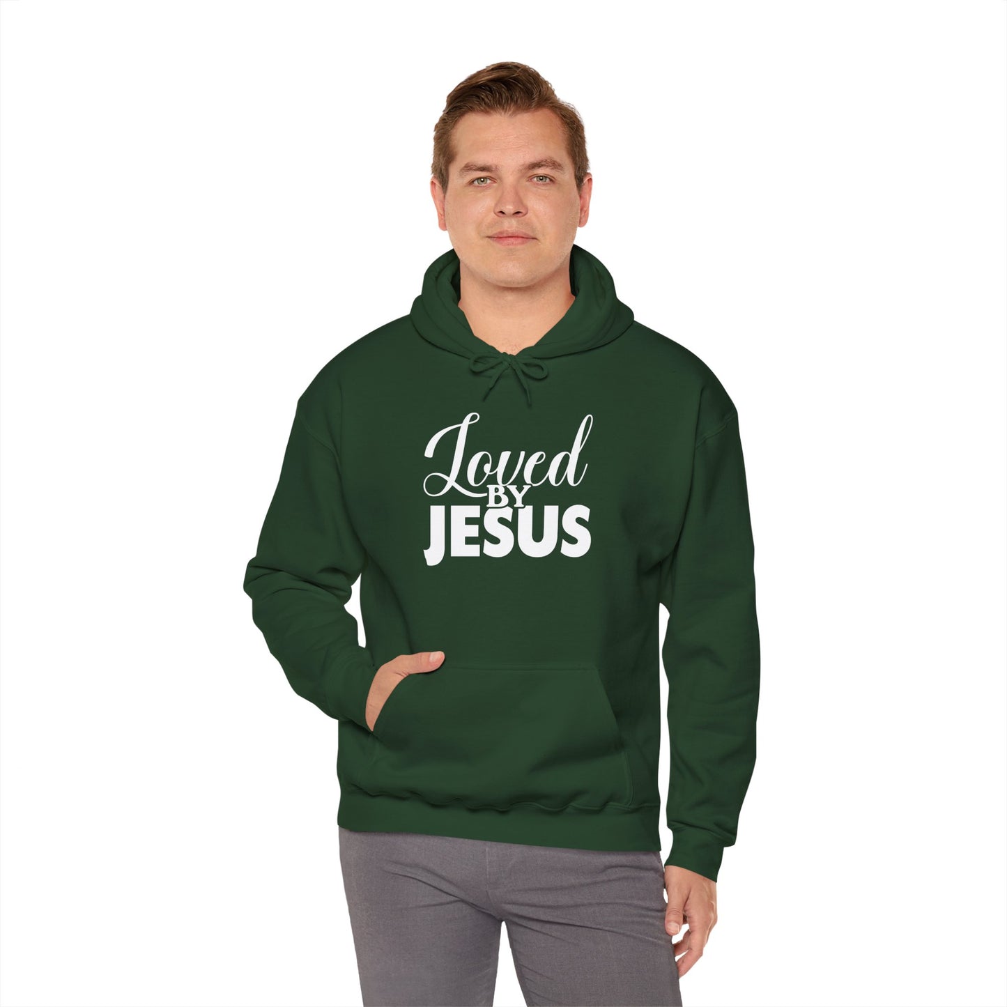Loved by Jesus" Unisex Heavy Blend™ Hoodie – Comfortable, Stylish, Faith-Inspired Sweatshirt