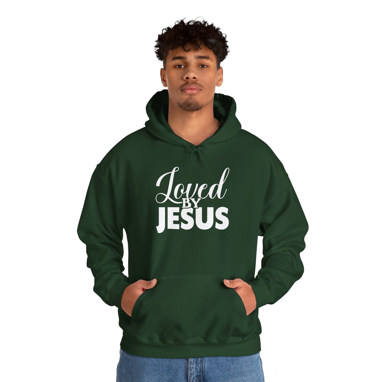 Loved by Jesus" Unisex Heavy Blend™ Hoodie – Comfortable, Stylish, Faith-Inspired Sweatshirt