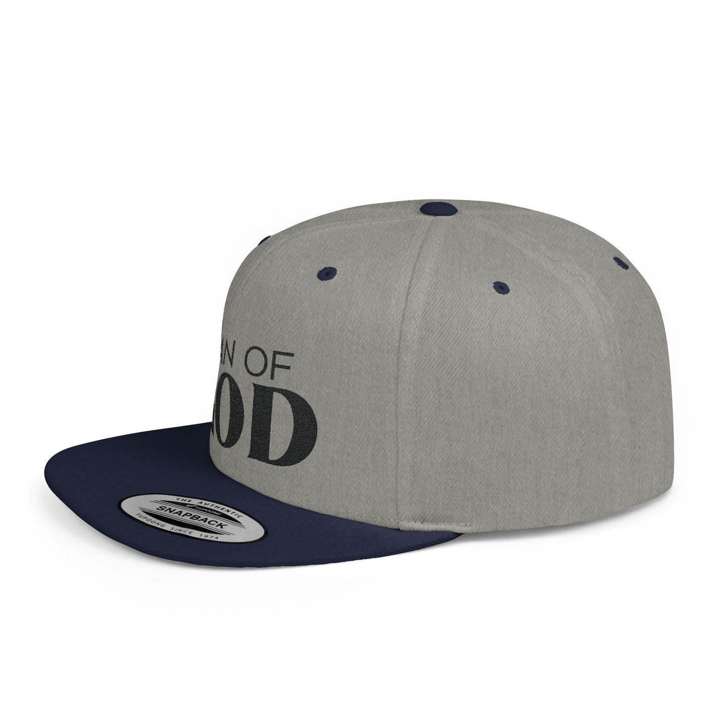 Man of God Flat Bill Snapback | Bold Christian Hat for Faith-Focused Men | Premium Streetwear Style
