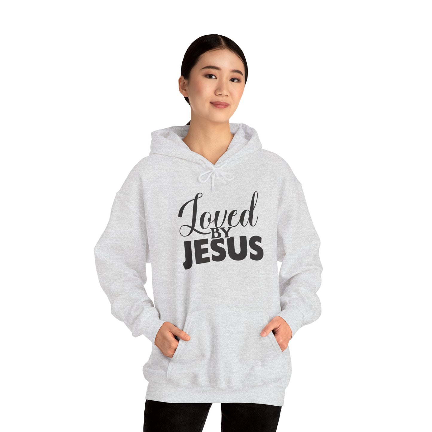 Loved by Jesus" Unisex Heavy Blend™ Hoodie – Comfortable, Stylish, Faith-Inspired Sweatshirt