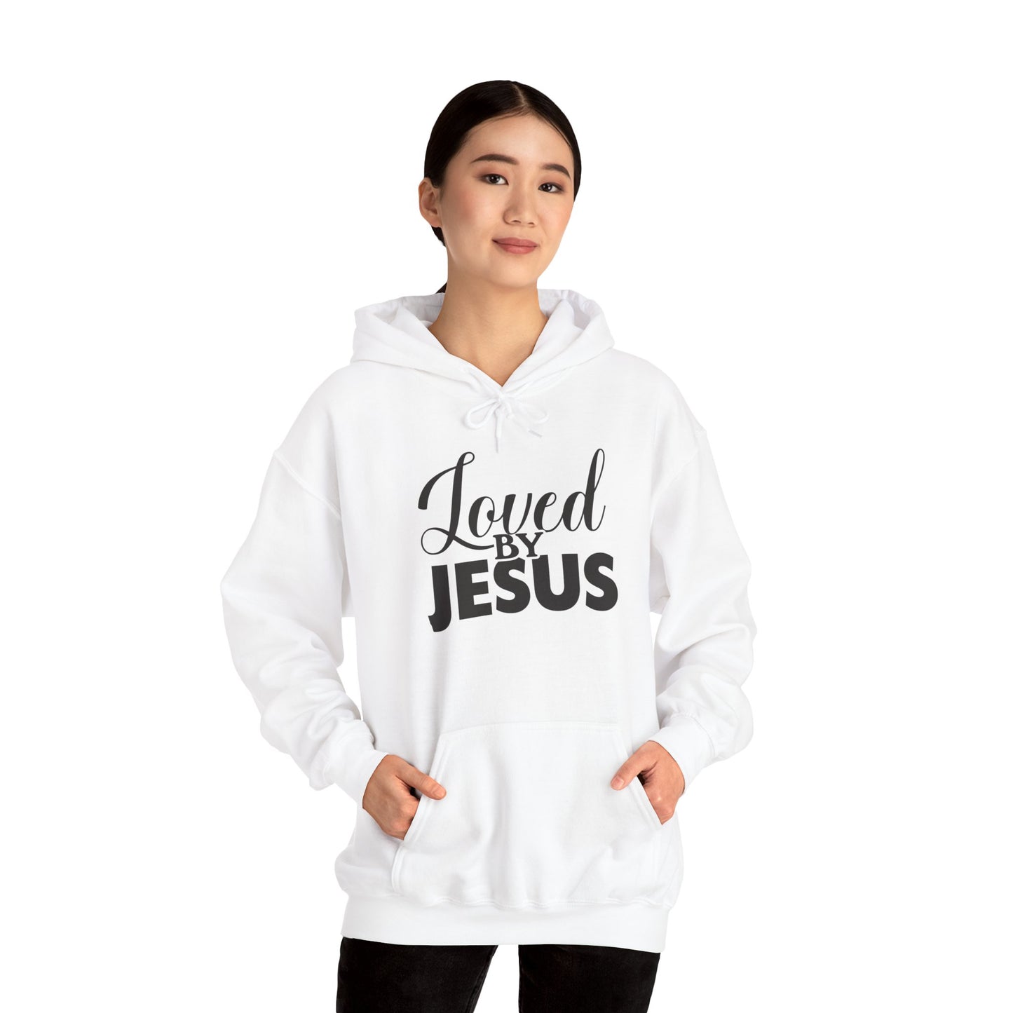 Loved by Jesus" Unisex Heavy Blend™ Hoodie – Comfortable, Stylish, Faith-Inspired Sweatshirt