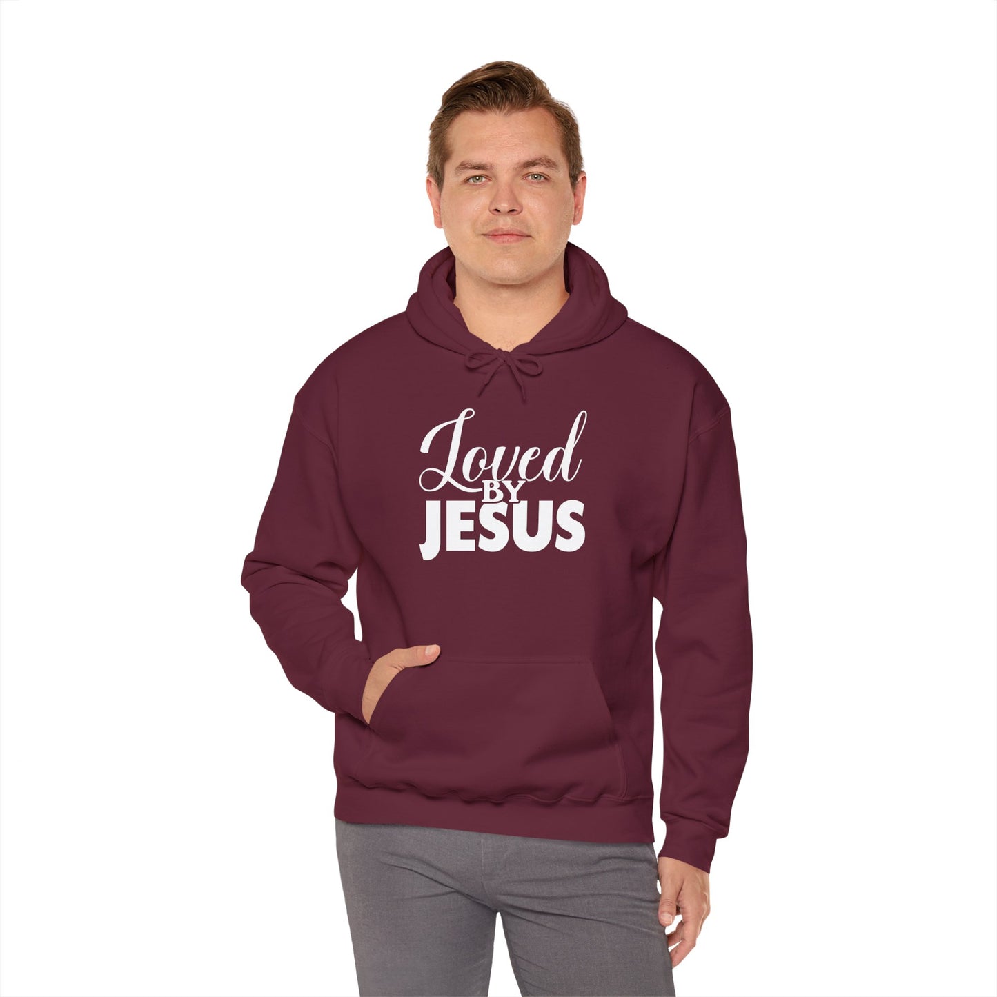 Loved by Jesus" Unisex Heavy Blend™ Hoodie – Comfortable, Stylish, Faith-Inspired Sweatshirt