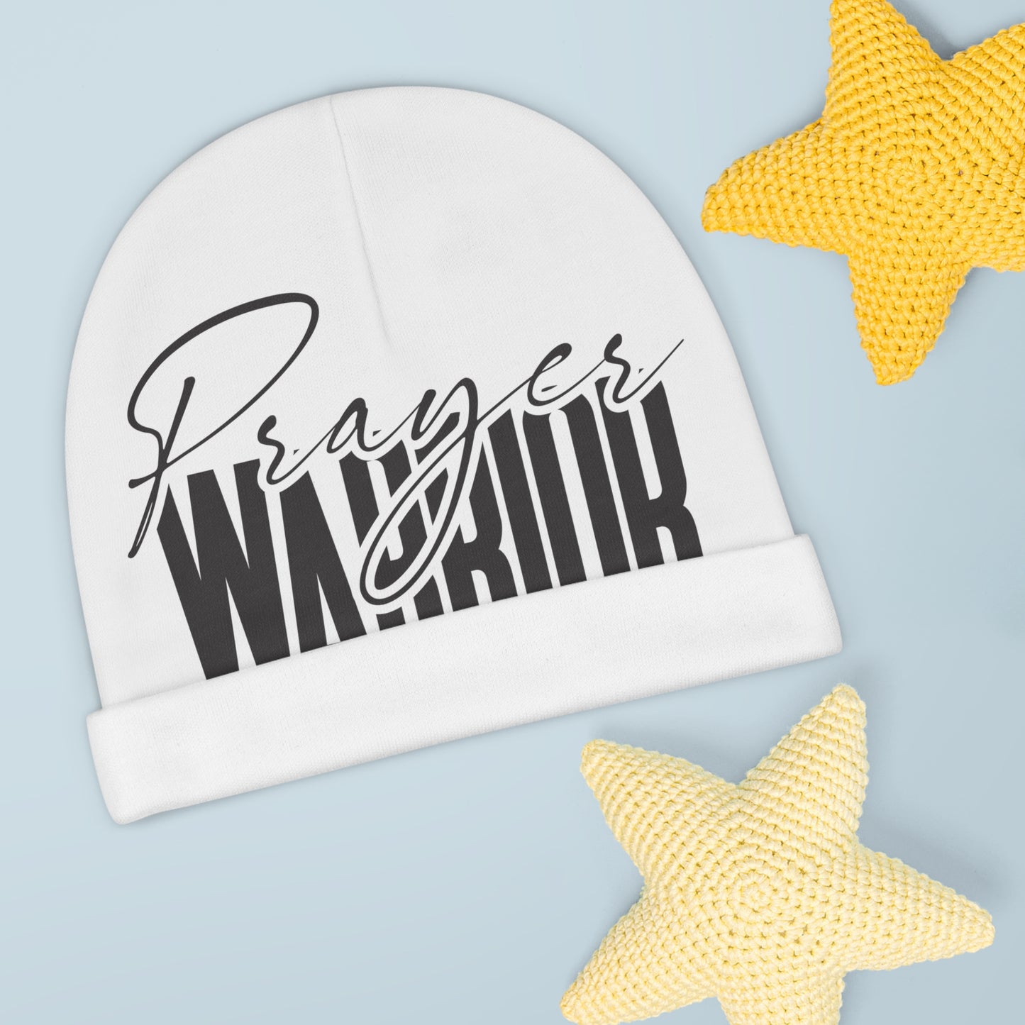 “Prayer Warrior Baby Beanie - Soft and Inspiring All-Over Print”