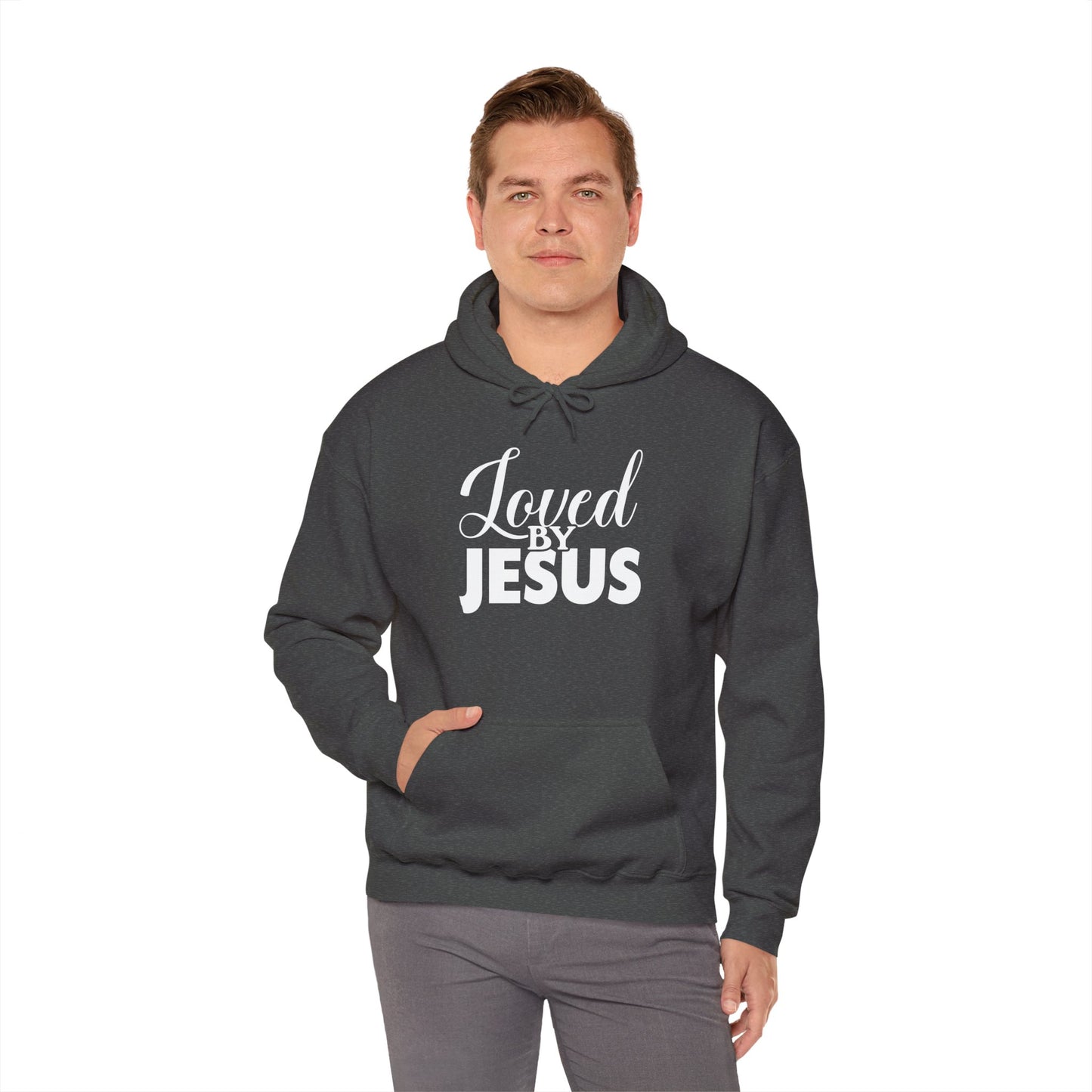 Loved by Jesus" Unisex Heavy Blend™ Hoodie – Comfortable, Stylish, Faith-Inspired Sweatshirt