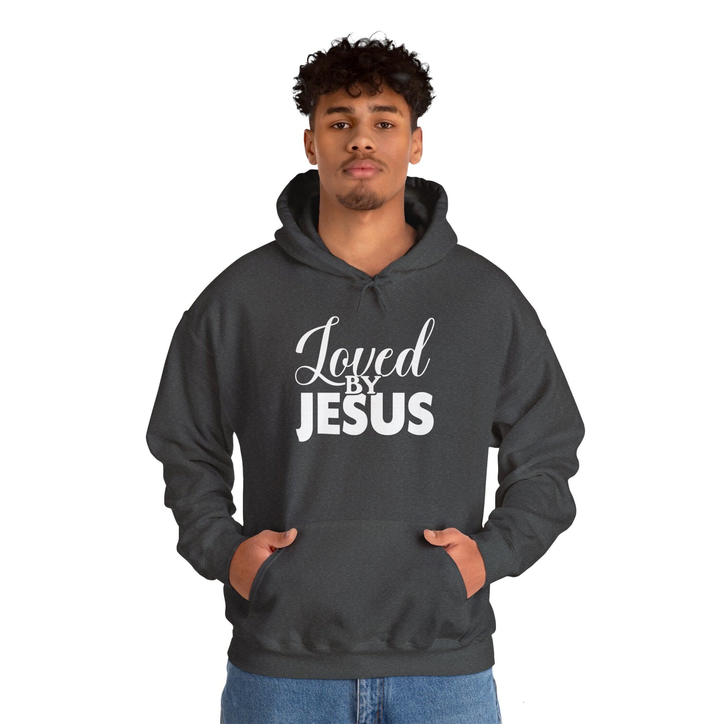 Loved by Jesus" Unisex Heavy Blend™ Hoodie – Comfortable, Stylish, Faith-Inspired Sweatshirt