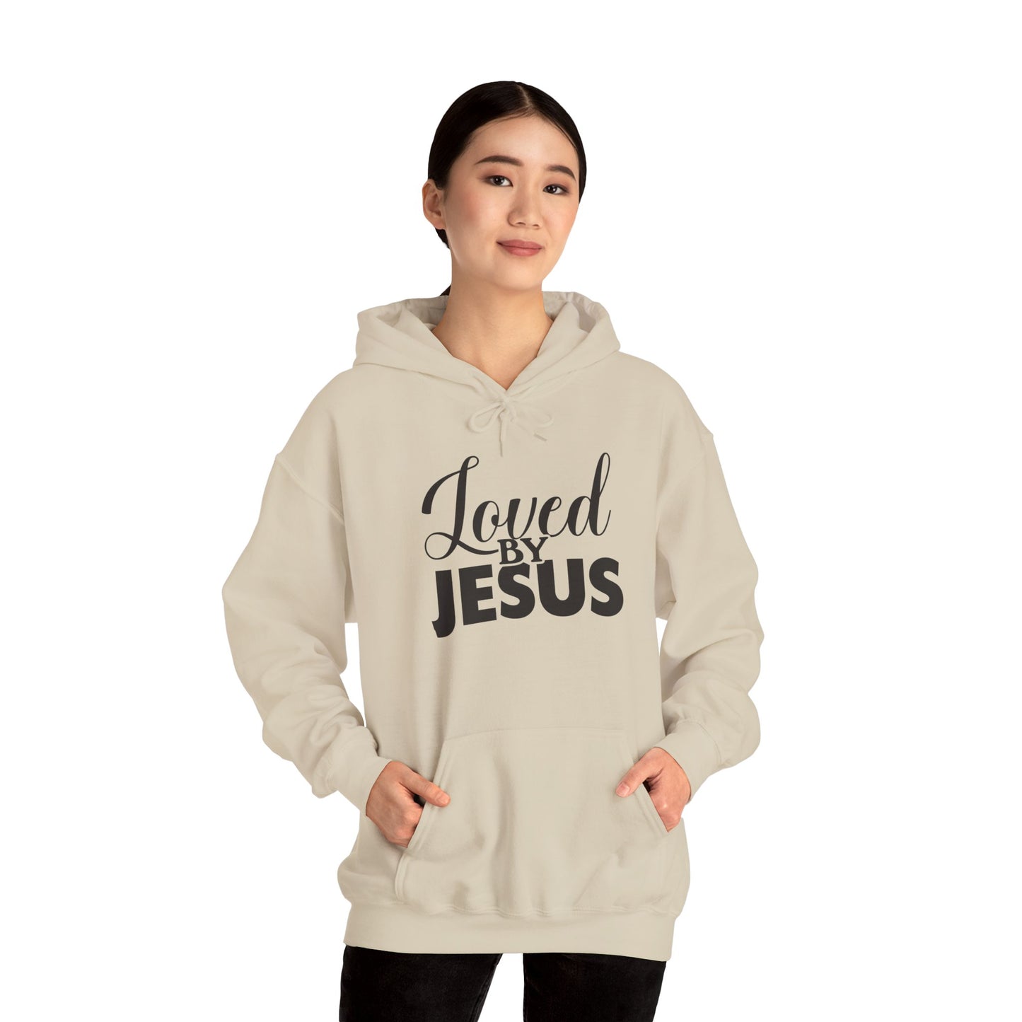 Loved by Jesus" Unisex Heavy Blend™ Hoodie – Comfortable, Stylish, Faith-Inspired Sweatshirt
