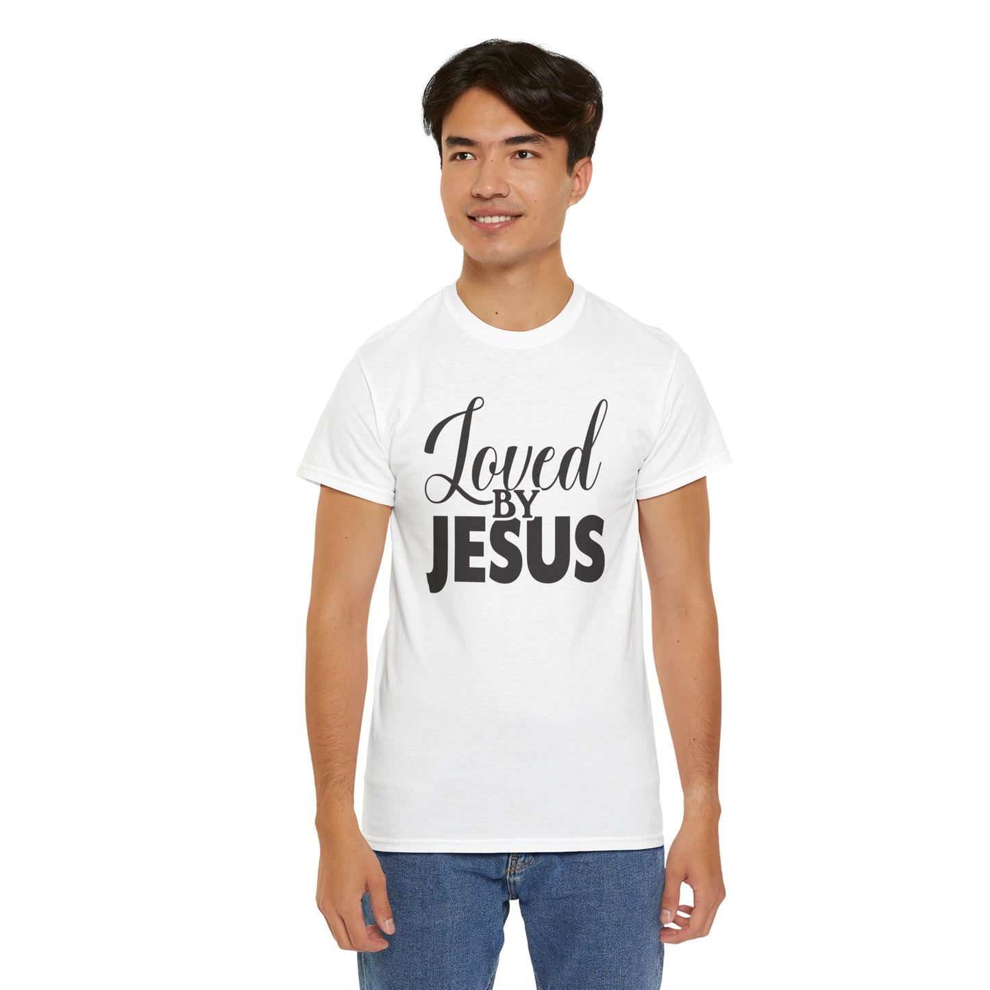 “Loved by Jesus - Unisex Heavy Cotton Tee | Faith-Based Inspirational T-Shirt for Everyday Wear”