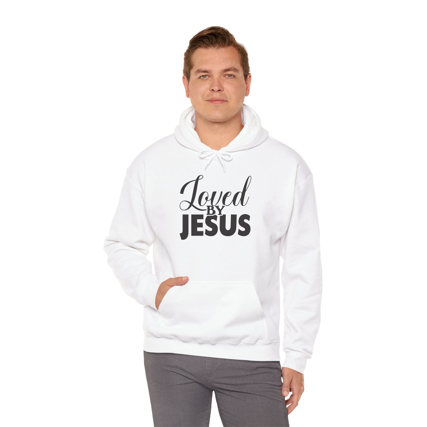Loved by Jesus" Unisex Heavy Blend™ Hoodie – Comfortable, Stylish, Faith-Inspired Sweatshirt