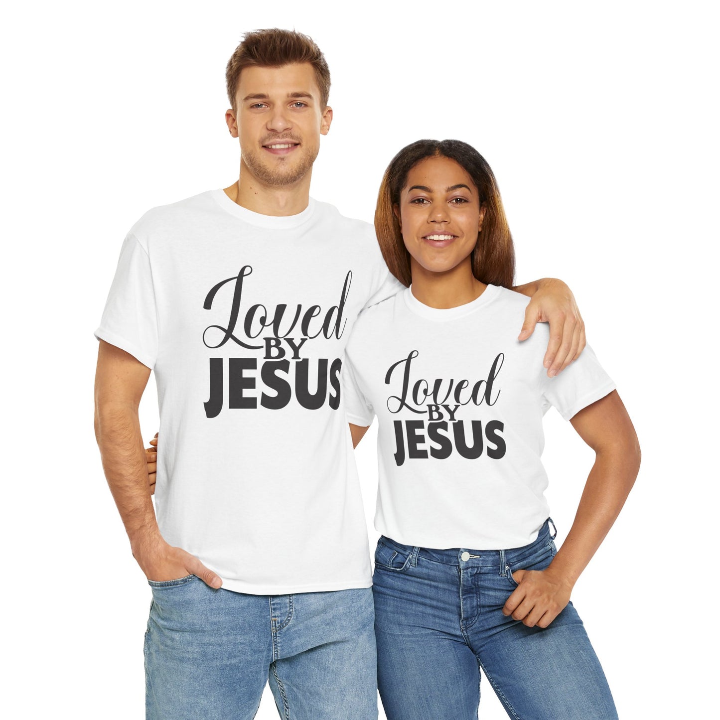 “Loved by Jesus - Unisex Heavy Cotton Tee | Faith-Based Inspirational T-Shirt for Everyday Wear”