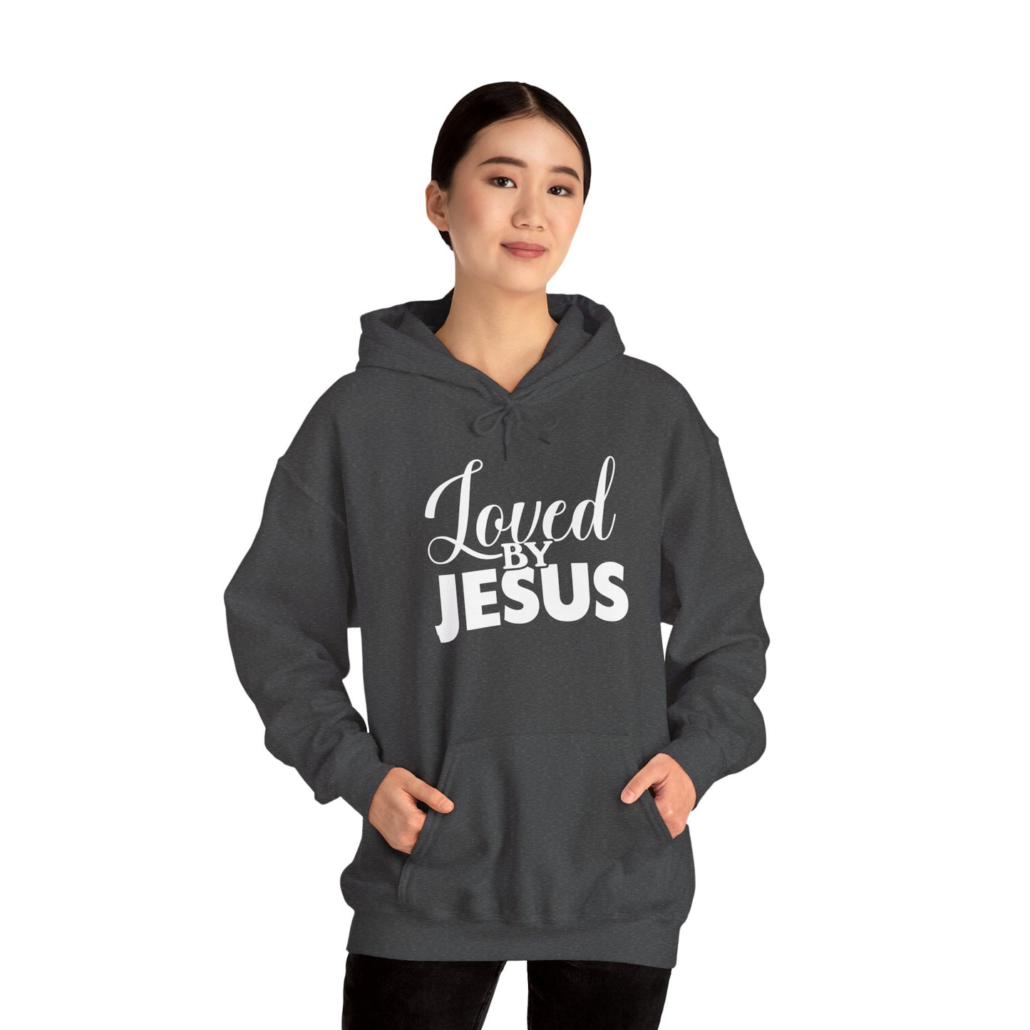 Loved by Jesus" Unisex Heavy Blend™ Hoodie – Comfortable, Stylish, Faith-Inspired Sweatshirt