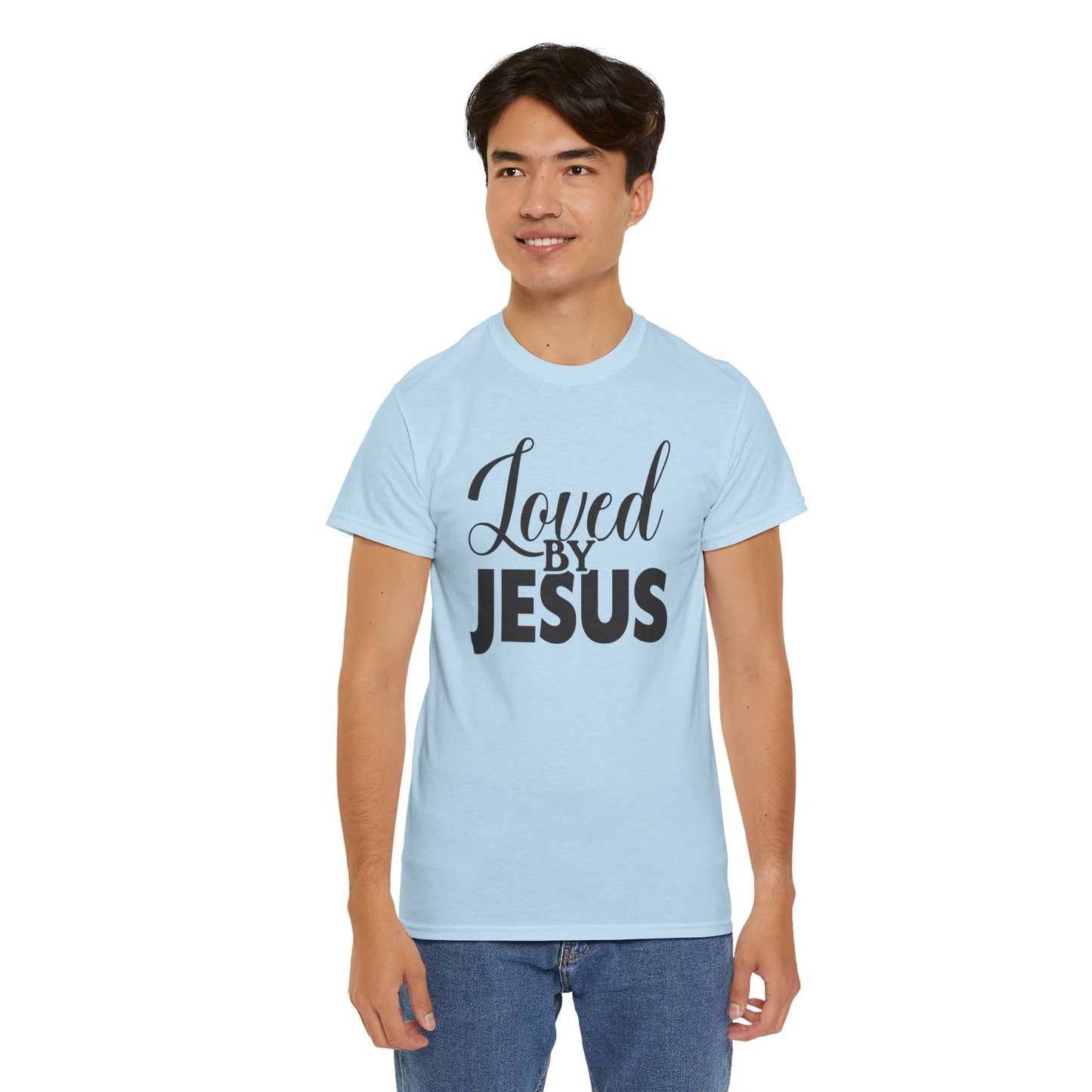 “Loved by Jesus - Unisex Heavy Cotton Tee | Faith-Based Inspirational T-Shirt for Everyday Wear”