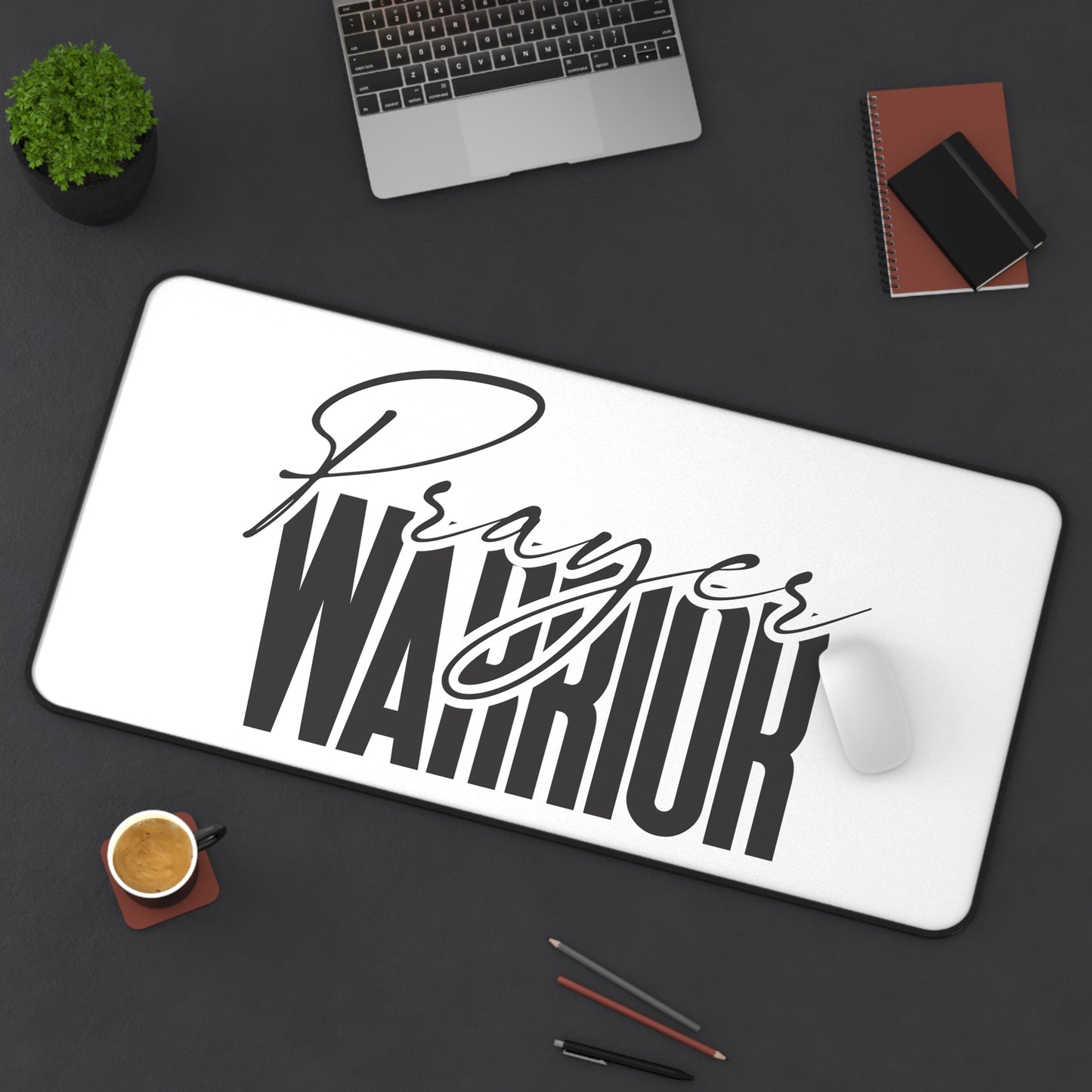 "Prayer Warrior Desk Mat - Durable, Non-Slip, and Stylish Workspace Accessory for Home or Office Use"